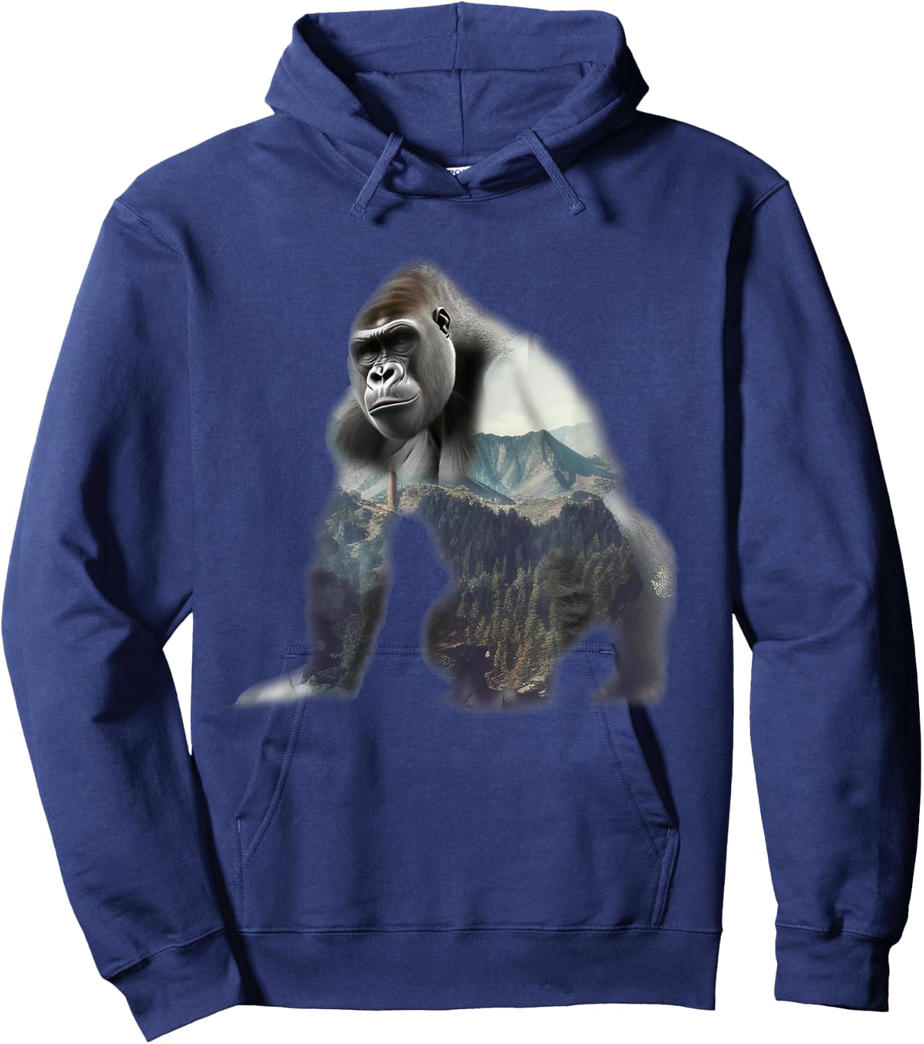 Gorilla Ape Silverback Primate Nature Jungle Hoodie - Hoodie | Navy