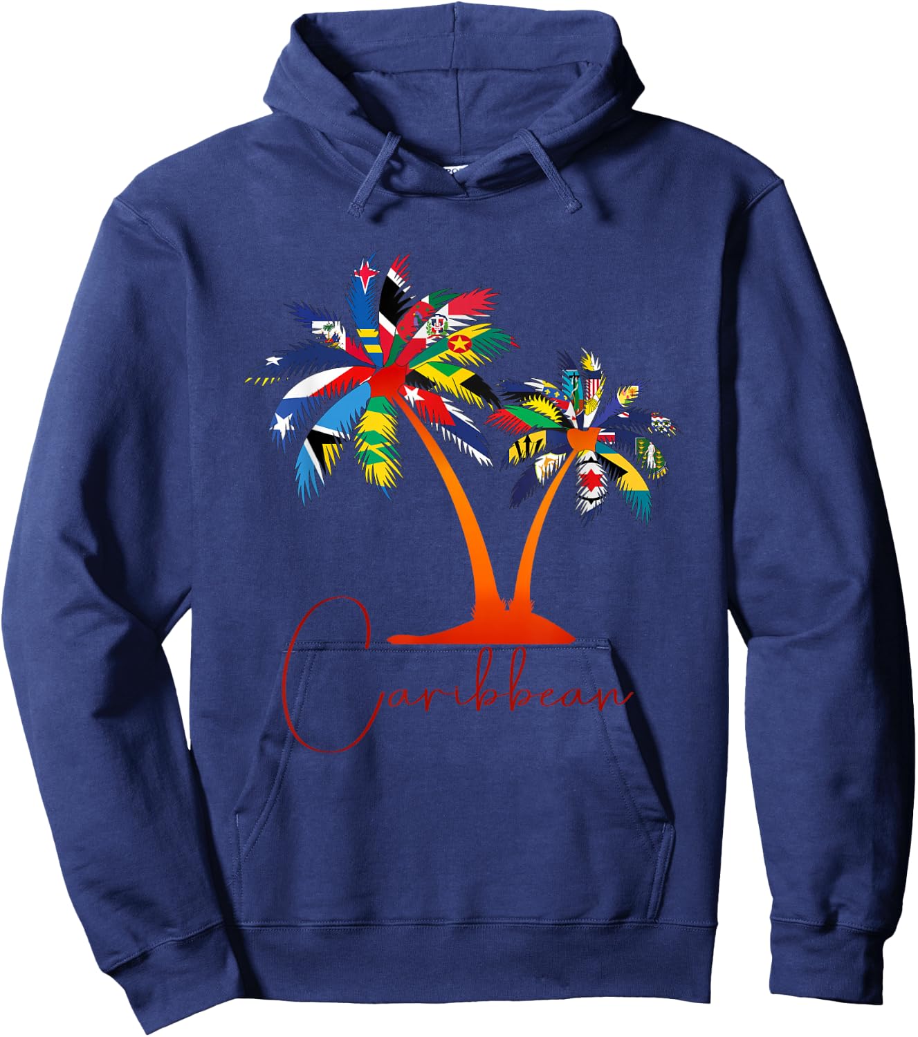 Caribbean Islands Flags, Caribbean Sea Tour Hoodie - Hoodie | Navy
