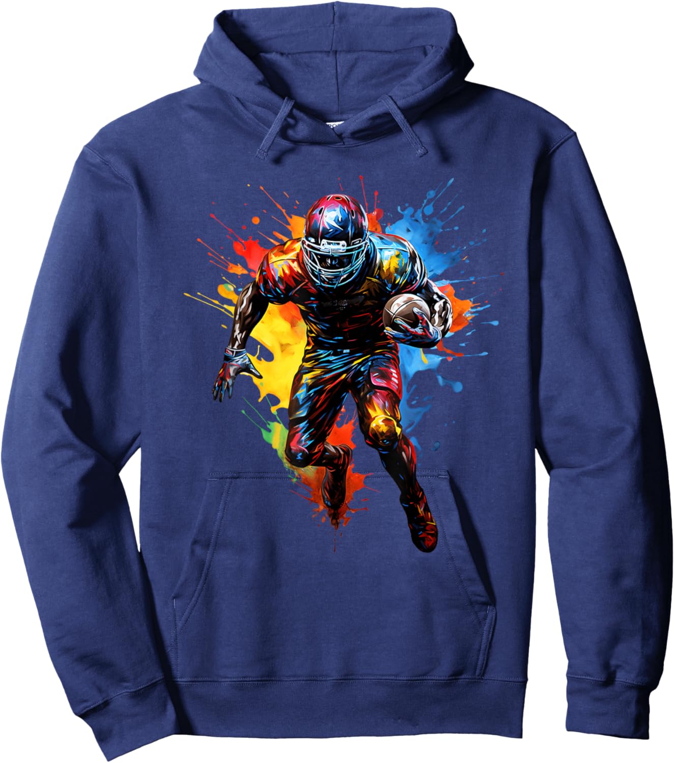 American Football Player Paint Hoodie - Hoodie | Navy