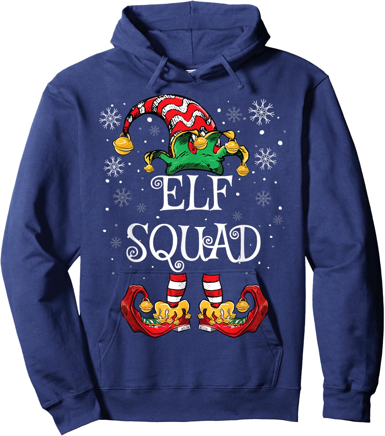 Elf Squad Christmas Family Matching Christmas Hoodie - Hoodie | Navy