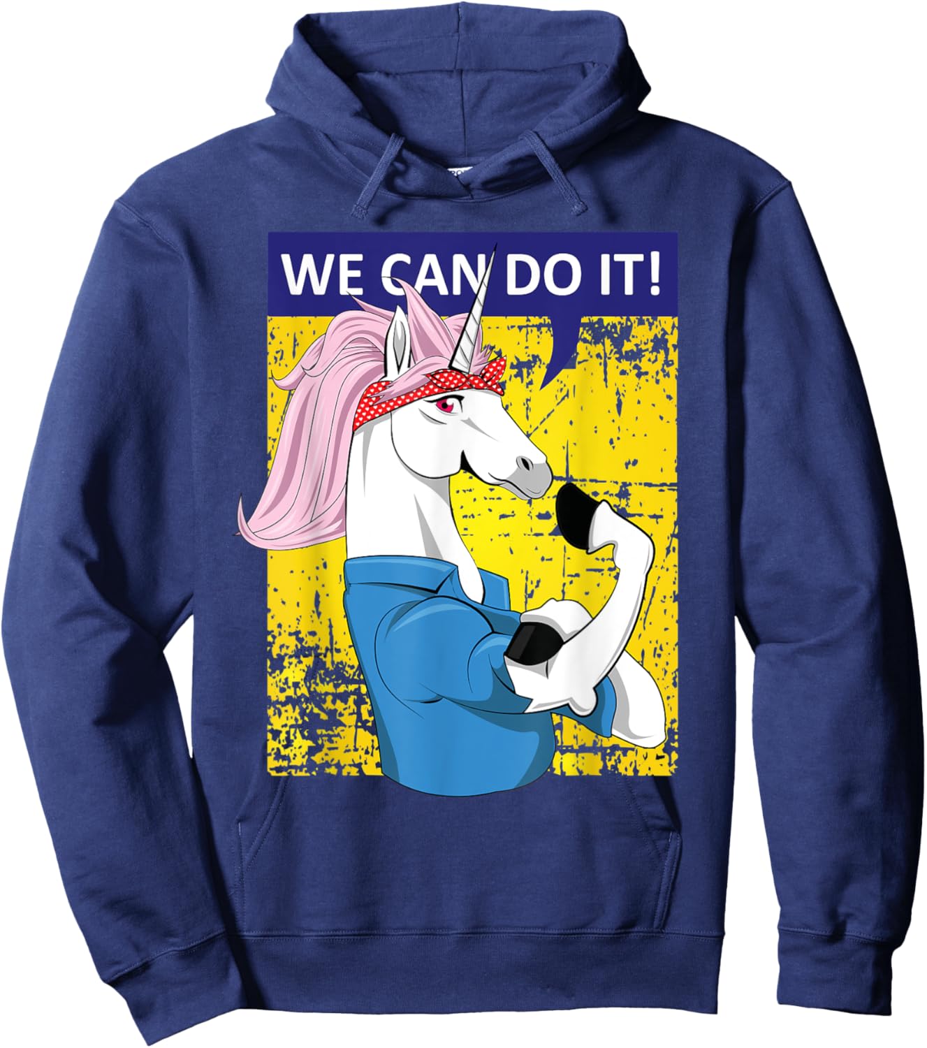 We can do it Rosie the Riveter Unicorn Gifts Hoodie - Hoodie | Navy