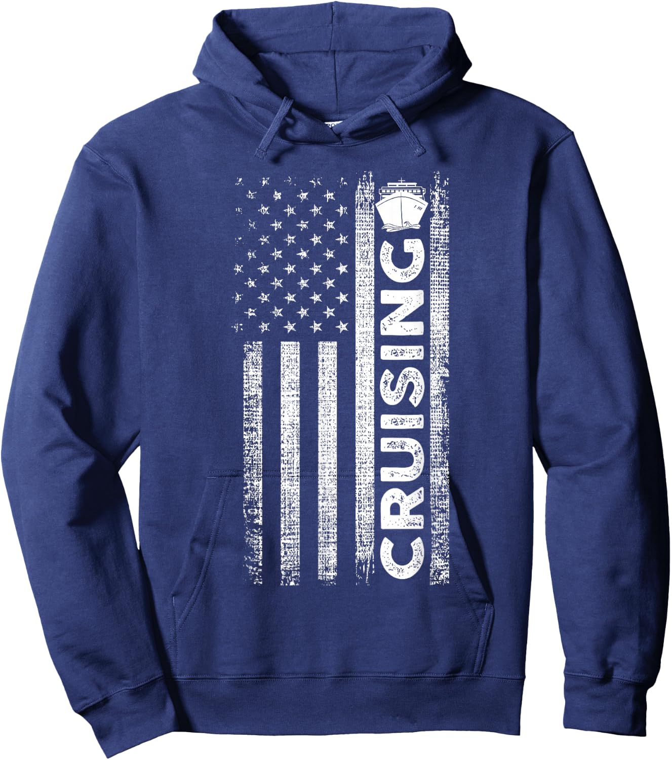 Cruise Ship Captain American Flag Cruising Hoodie - Hoodie | Navy