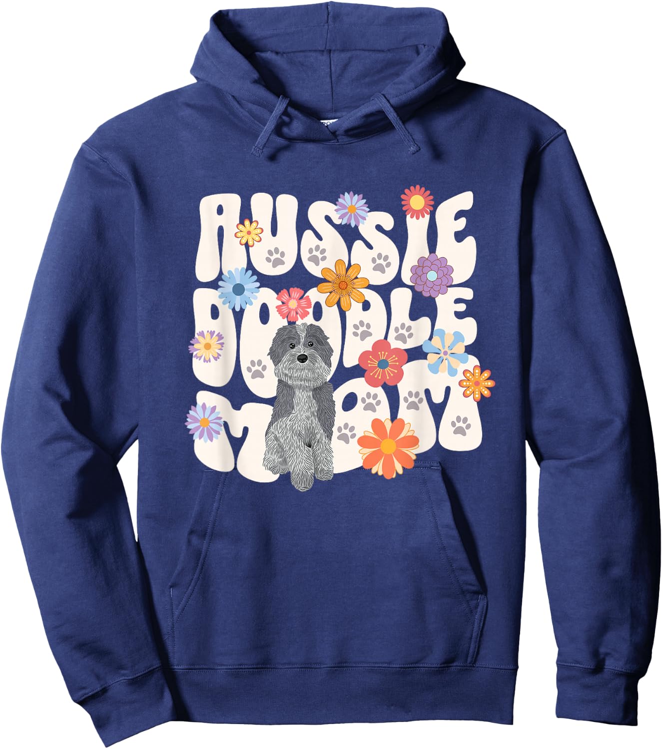Aussie Doodle Mom Dog Design Hoodie - Hoodie | Navy