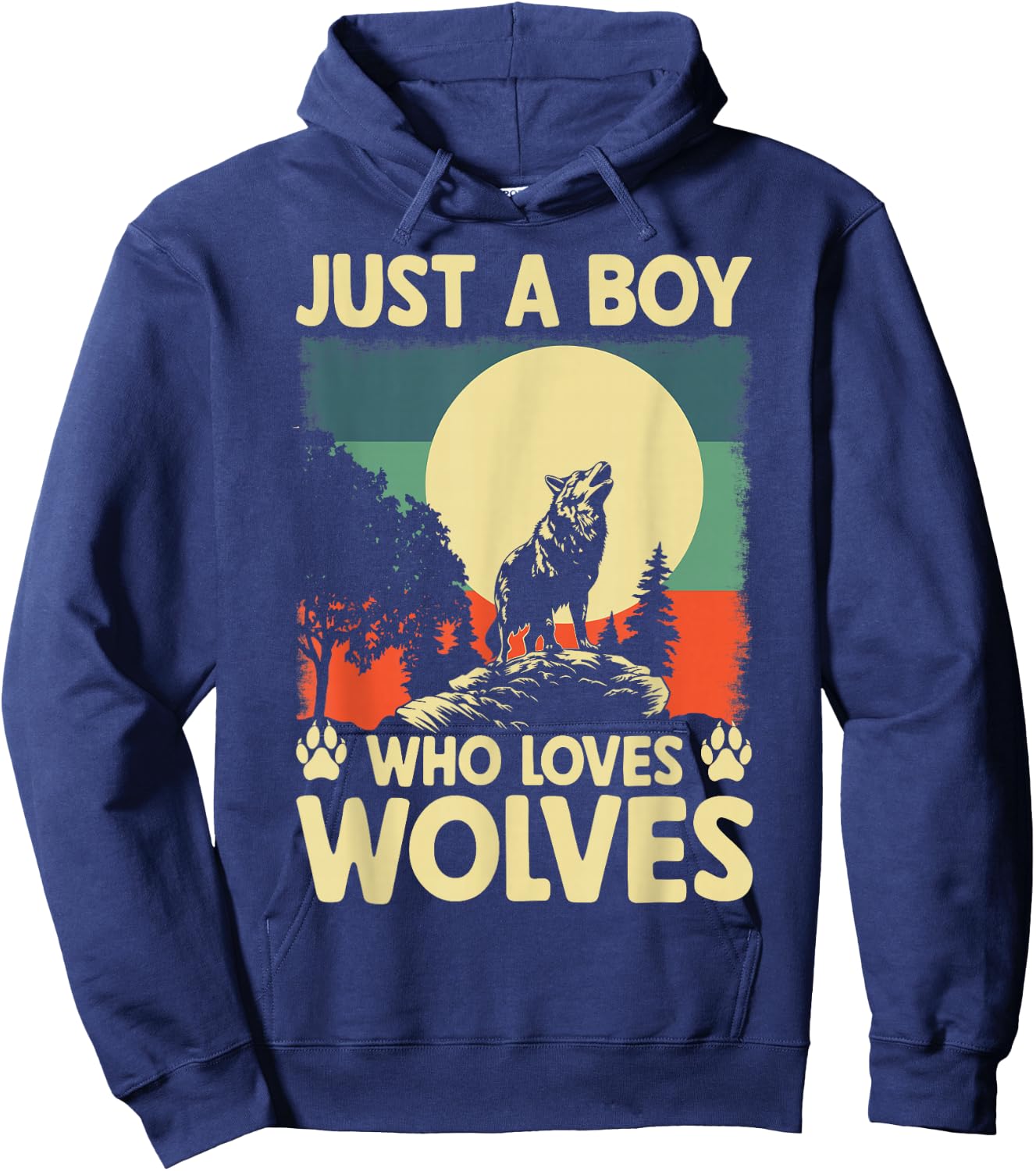 Just A Boy Who Loves Wolves Hoodie - Hoodie | Navy