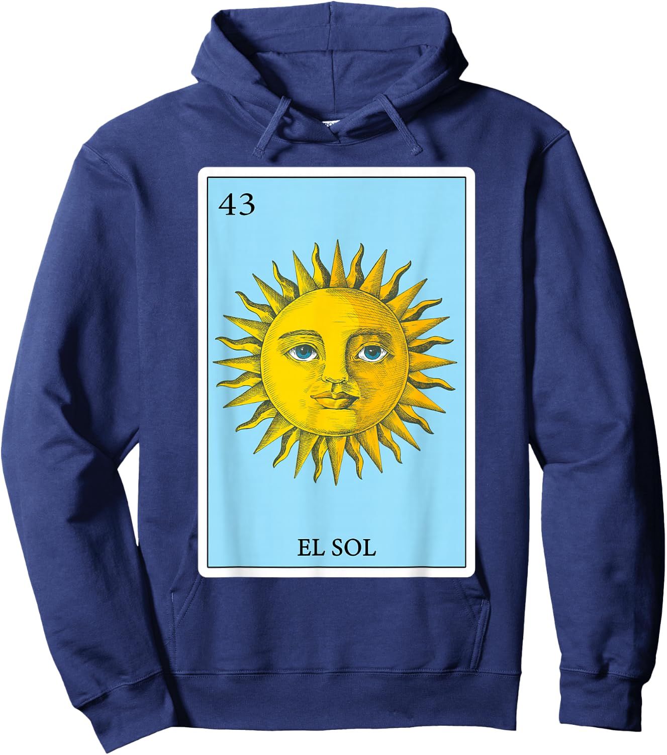Funny Spanish-Mexican Bingo Gifts - El Sol Sun Hoodie - Hoodie | Navy