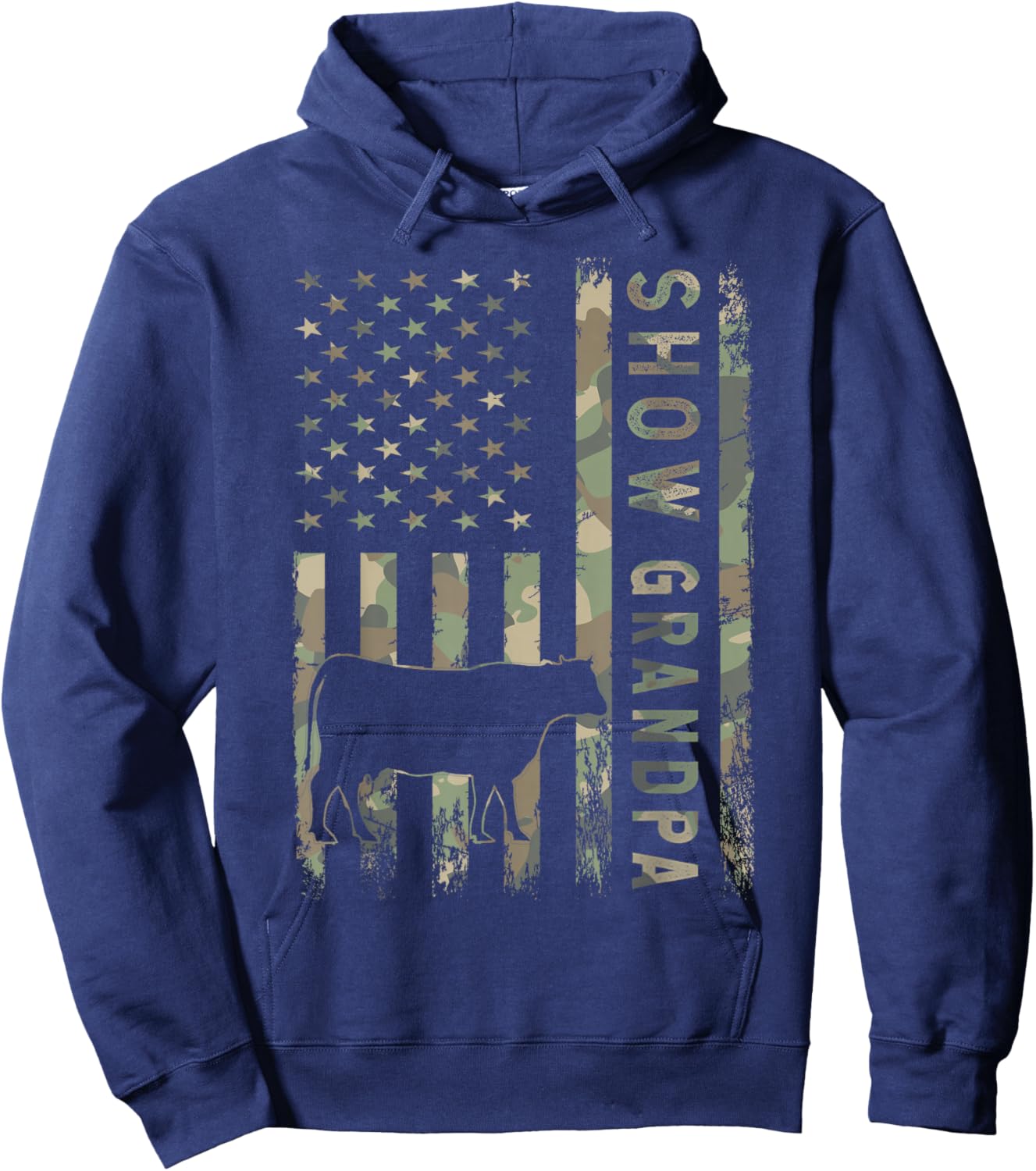 Livestock Show Steer Show Grandpa Hoodie - Hoodie | Navy