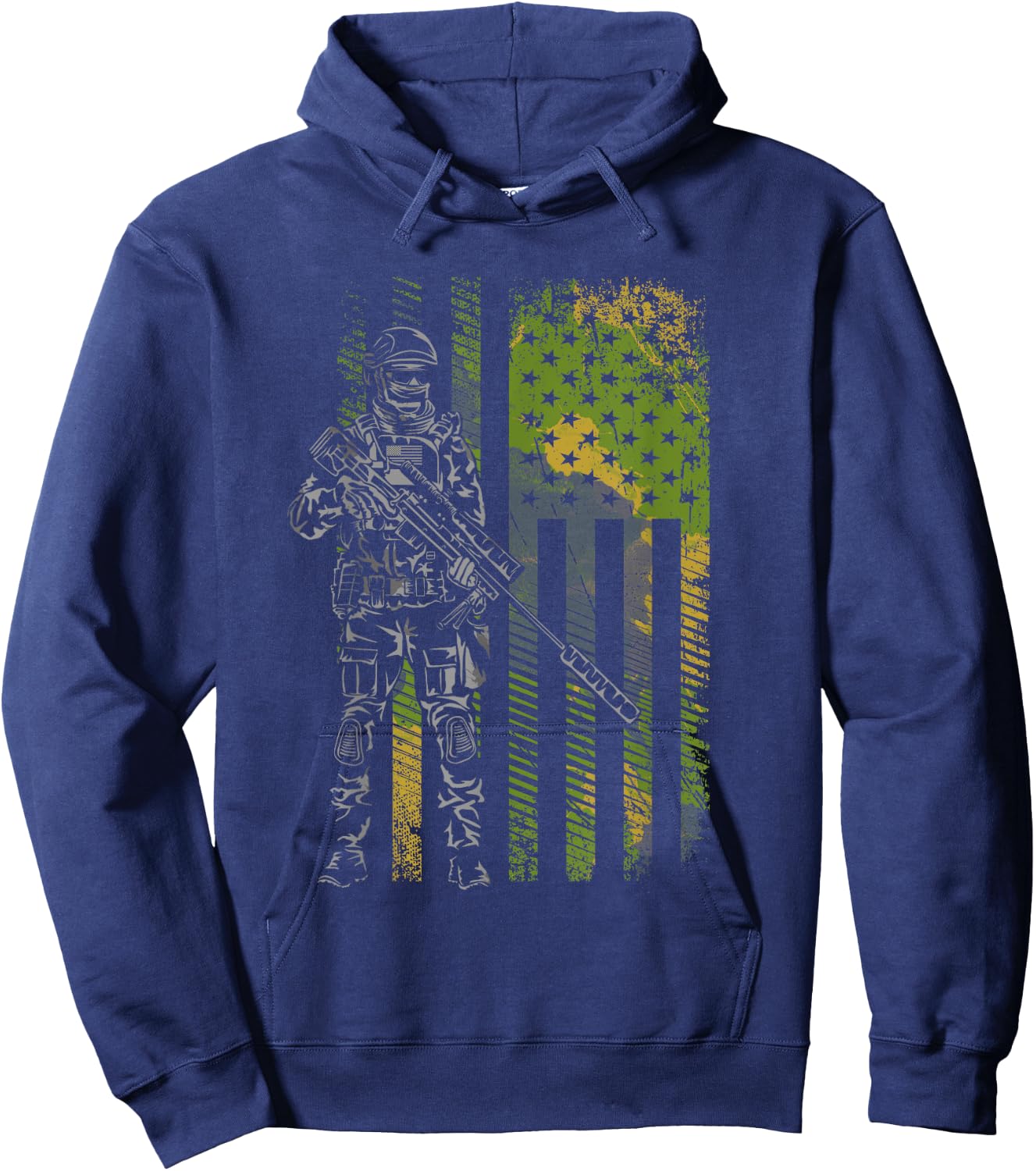 American Flag Camo Camouflage Soldier Kids Men Hoodie - Hoodie | Navy