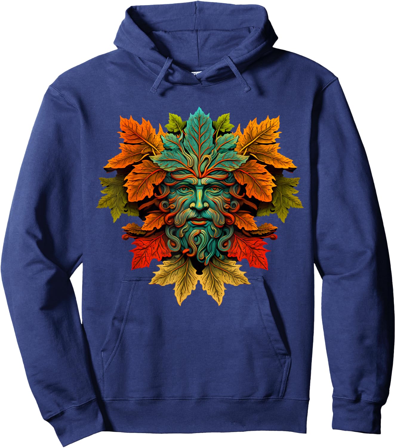Traditional Pagan Celtic Greenman Hoodie - Hoodie | Navy