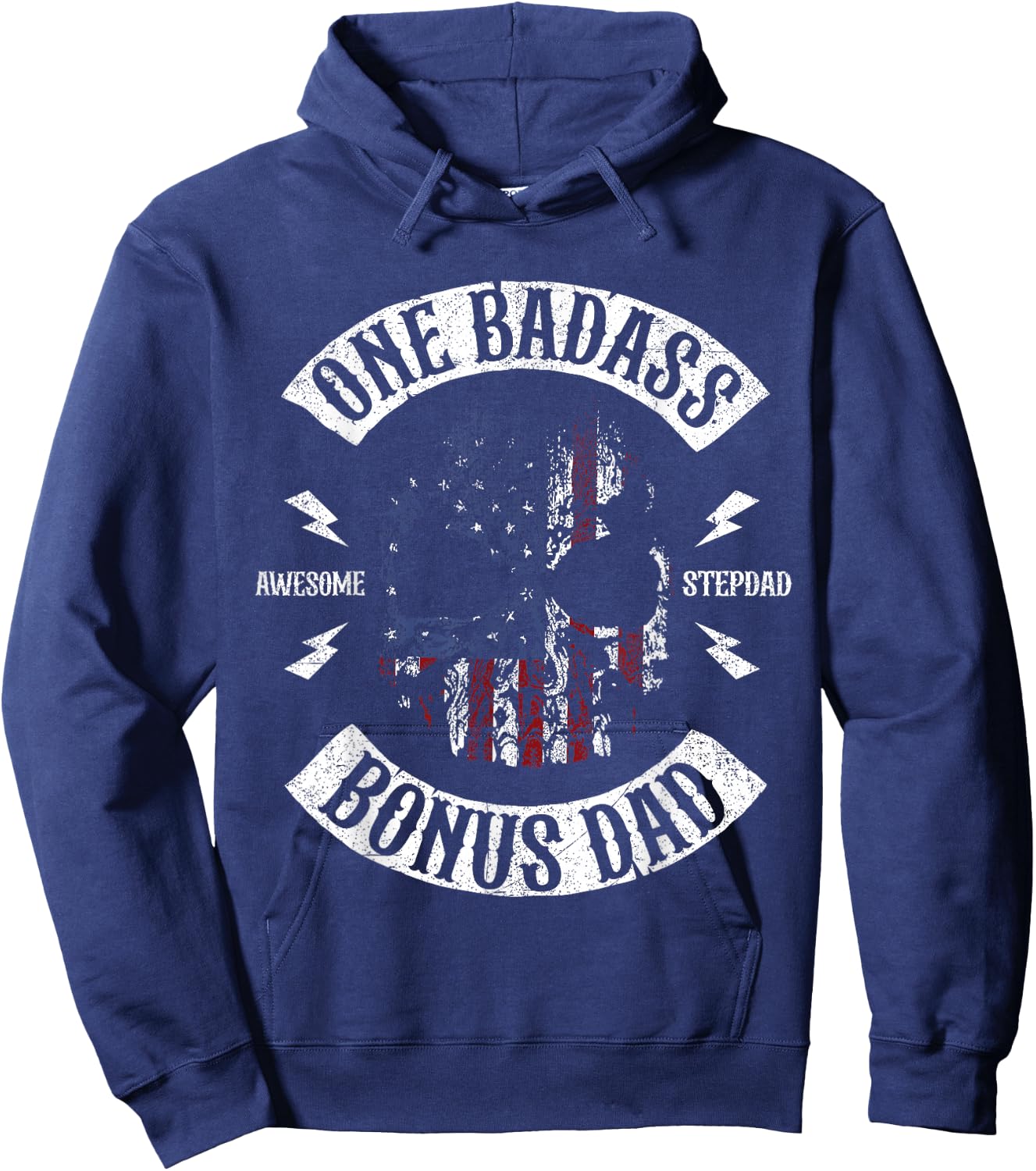 One Badass Bonus Stepdad Birthday Step Dad Hoodie - Hoodie | Navy