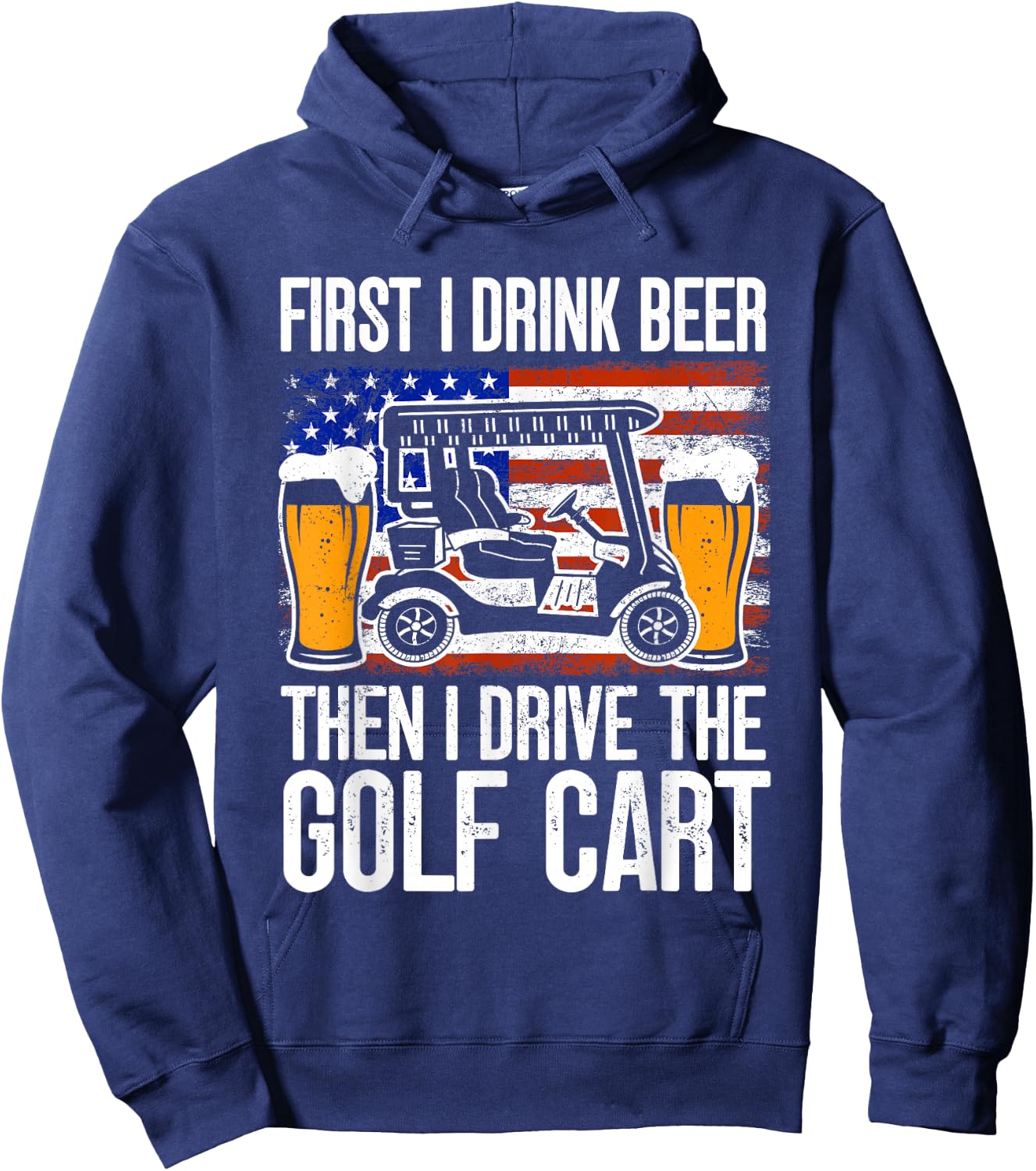 Funny Golf Cart Hoodie - Hoodie | Navy