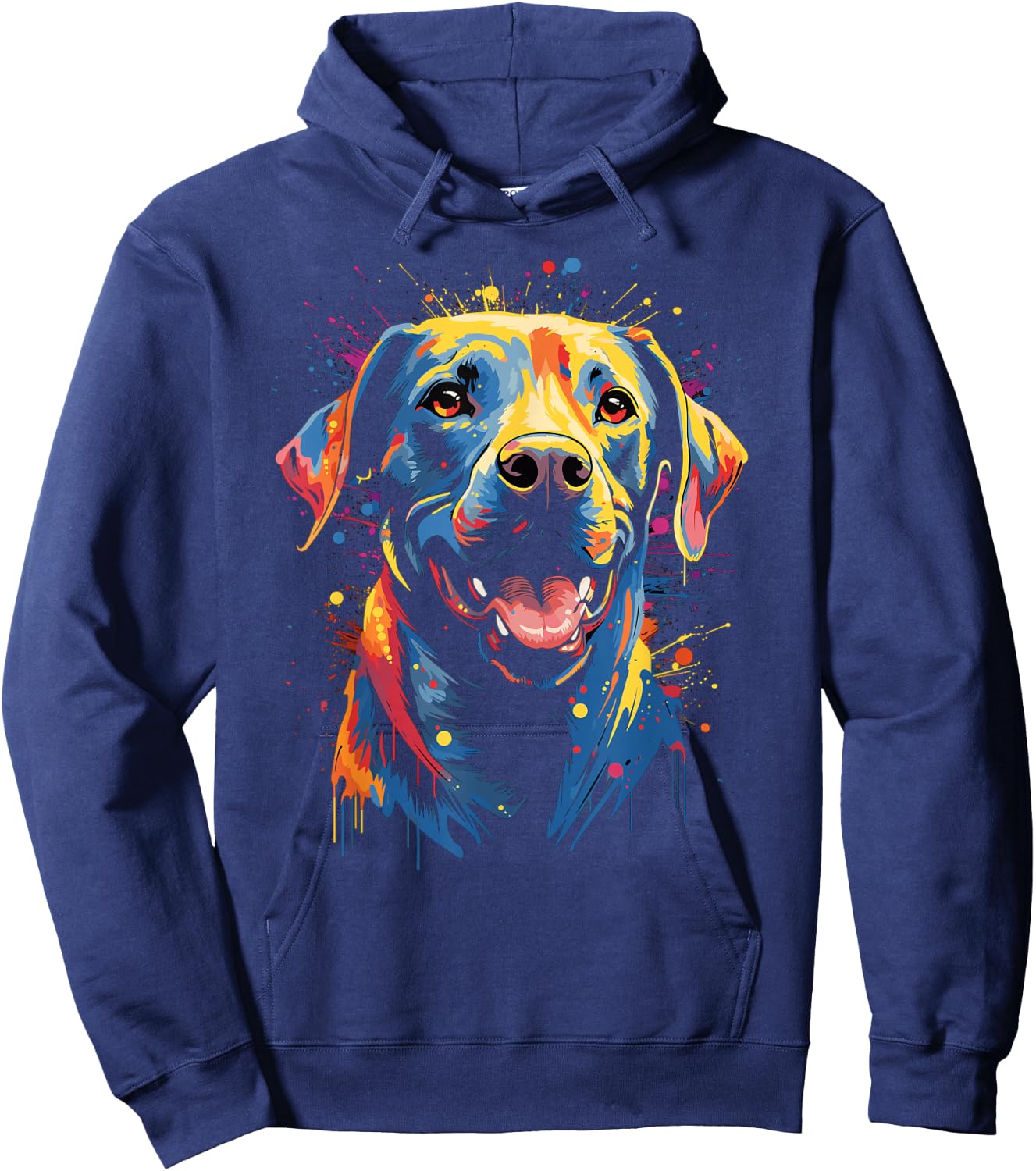 Watercolor Colorful Labrador Lab Hoodie - Hoodie | Navy