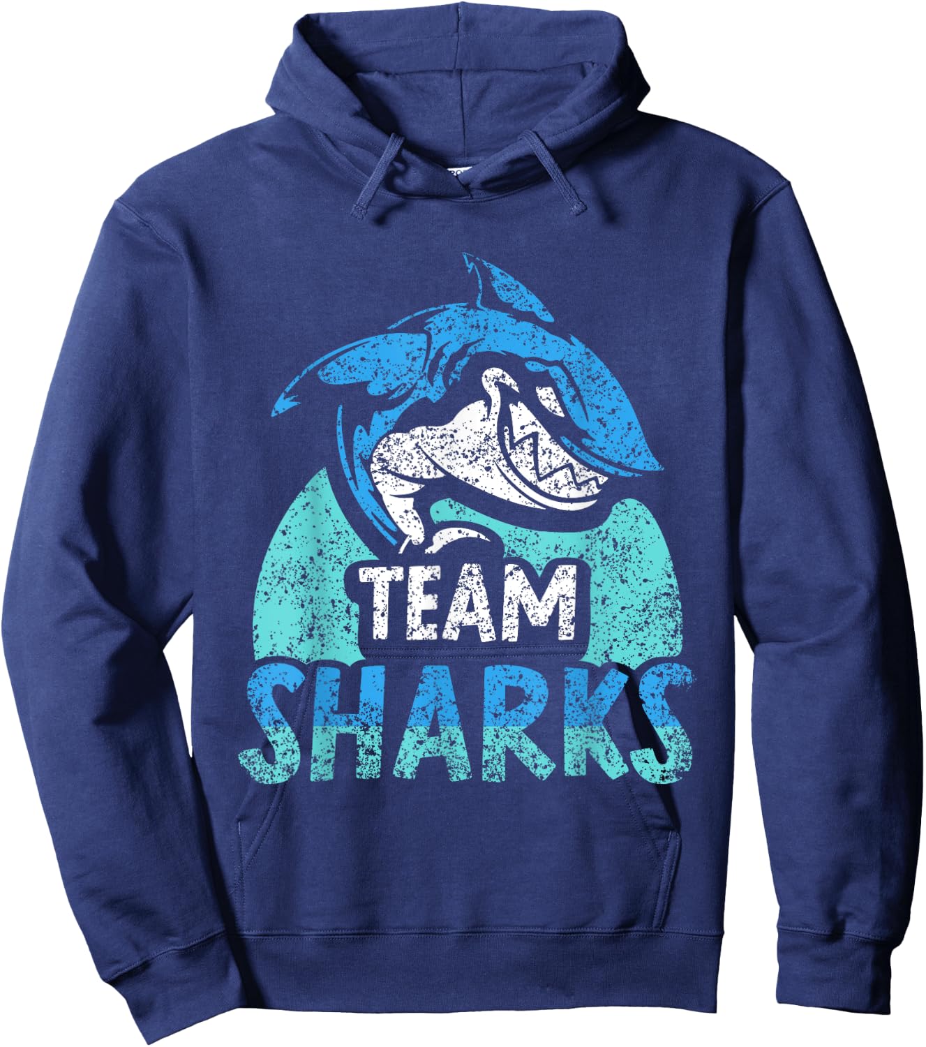 Team Sharks Teeth Shark Lover Animal Hoodie - Hoodie | Navy