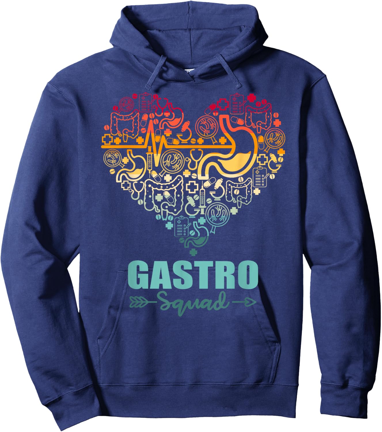 Gastro Squad Heart Funny Gastroenterology Team Hoodie - Hoodie | Navy
