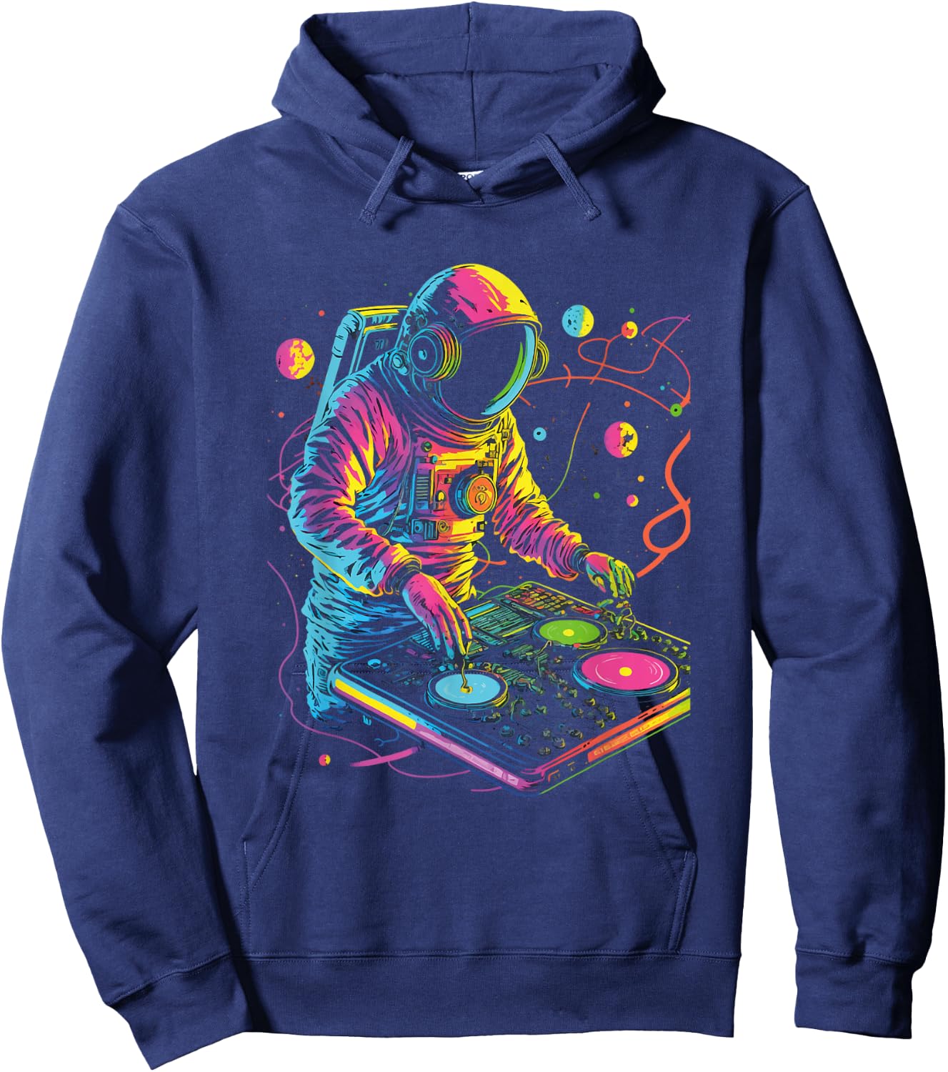 Astronaut DJ, DJing in Space, EDM cool Graphic Hoodie - Hoodie | Navy