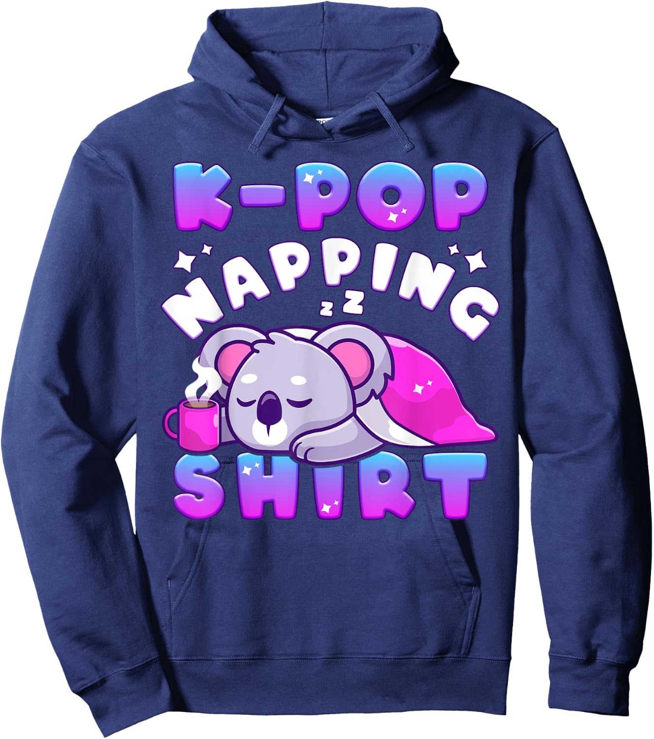 K-Pop Music, Sleeping Koala, Cute K-Pop Napping Hoodie - Hoodie | Navy