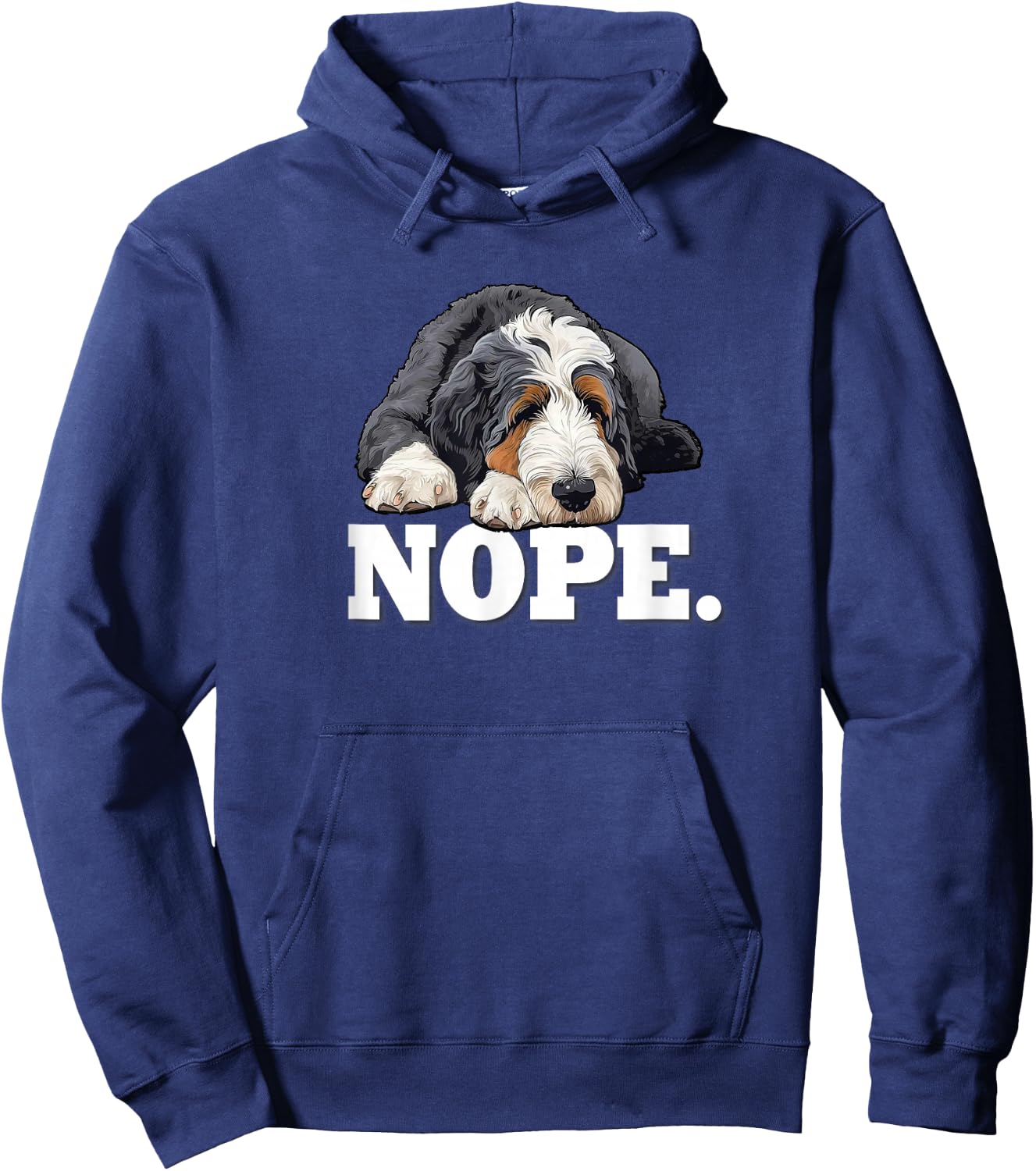 & Cute Pet Sleep Nap NOPE Bernedoodle Dog Lover Hoodie - Hoodie | Navy
