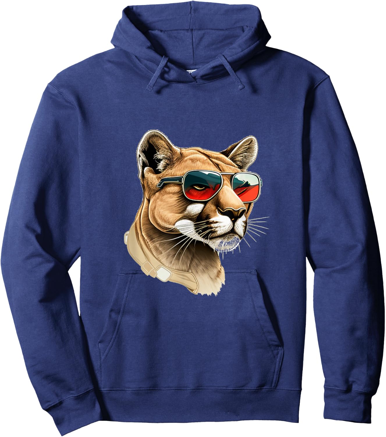 Funny Cougar with Sunglasses Hoodie - Hoodie | Navy
