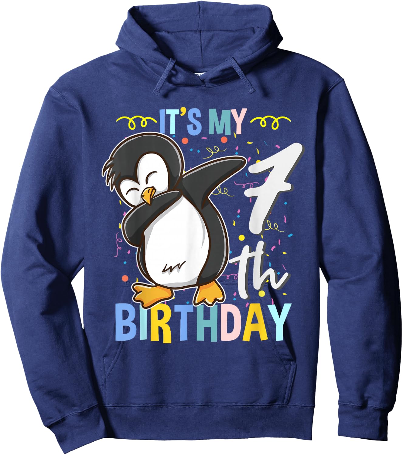 Its My 7th Birthday Dabbing Penguin Hoodie - Hoodie | Navy