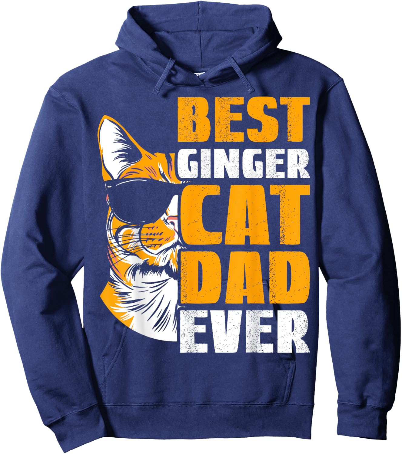 Best Ginger Cat Dad Ever Cat Lover Kids Hoodie - Hoodie | Navy