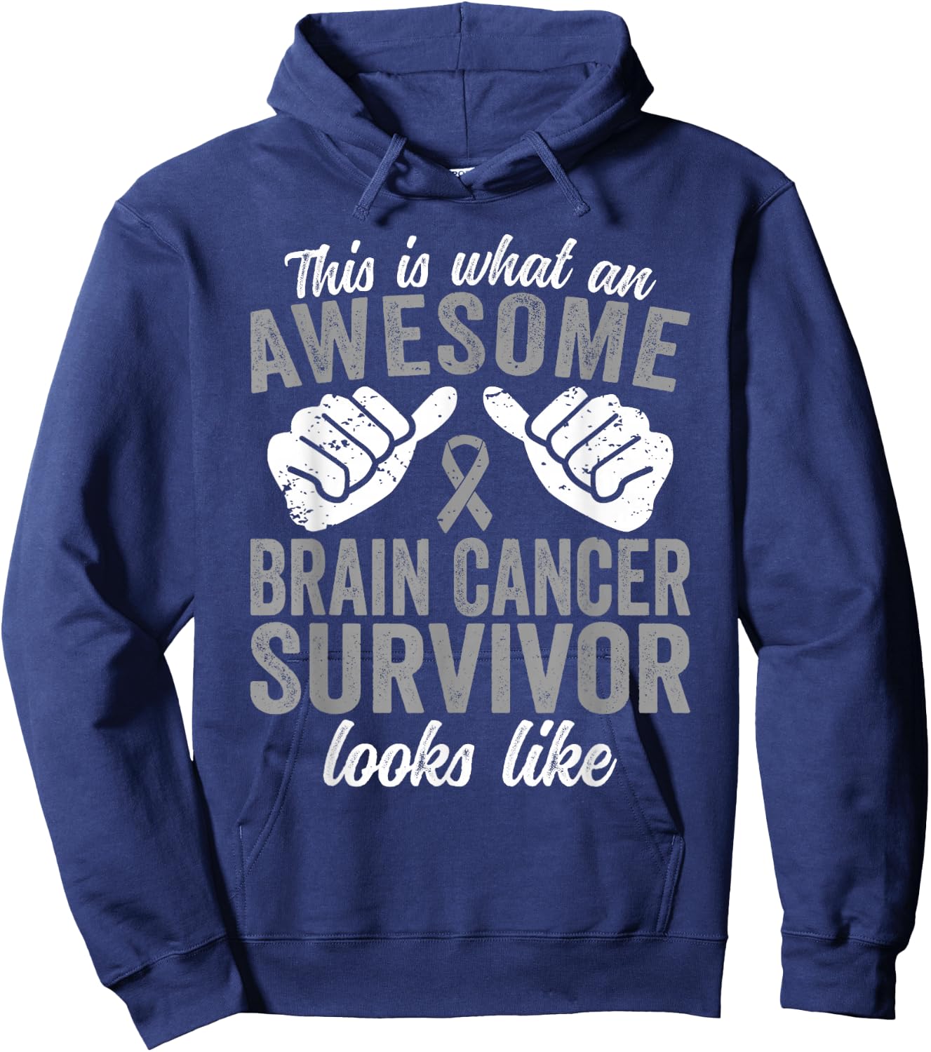 Brain Survivor awesome looks like Brain Cancer Hoodie - Hoodie | Navy