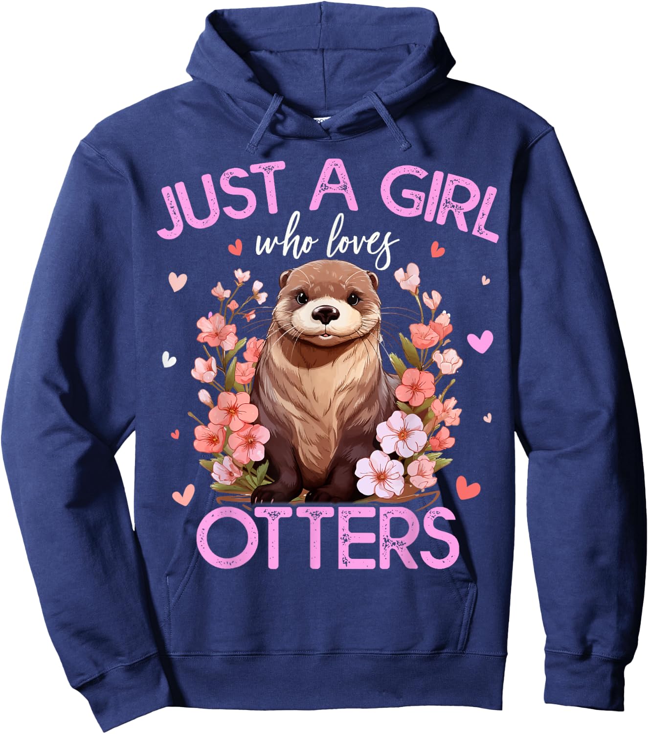 Just A Girl Who Loves Otters Girls Hoodie - Hoodie | Navy
