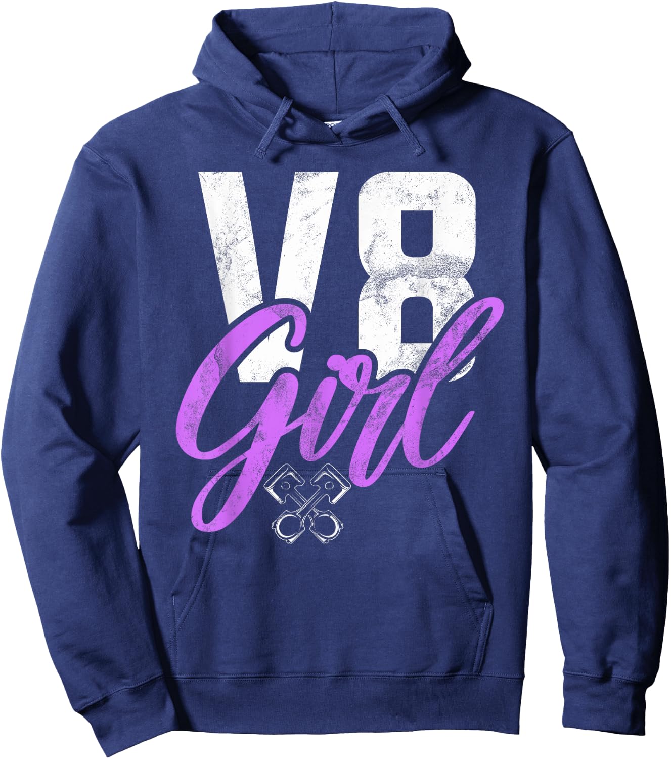 V8 Girl Muscle Car Girl Hoodie - Hoodie | Navy