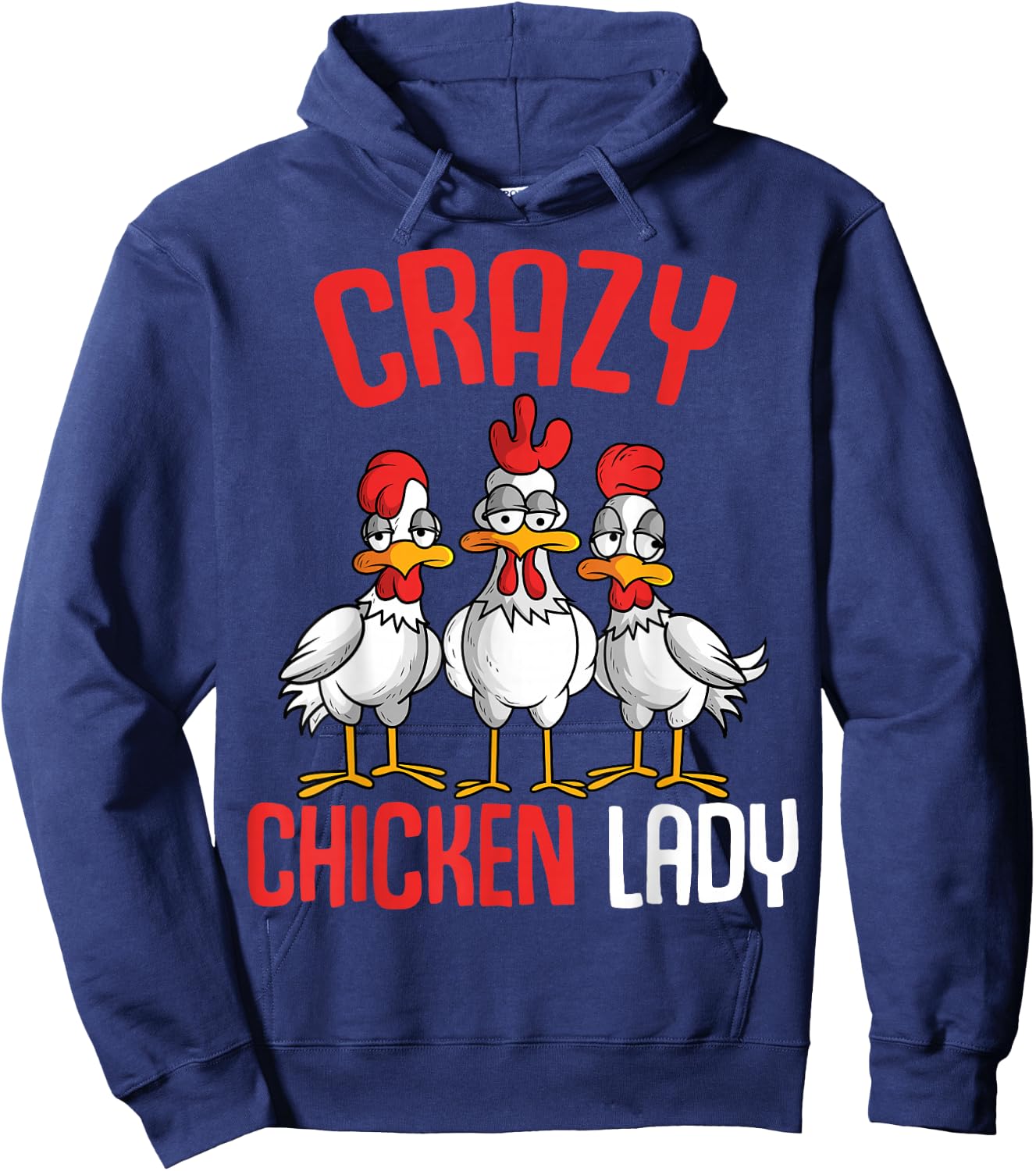Crazy Chicken Lady Women Hoodie - Hoodie | Navy