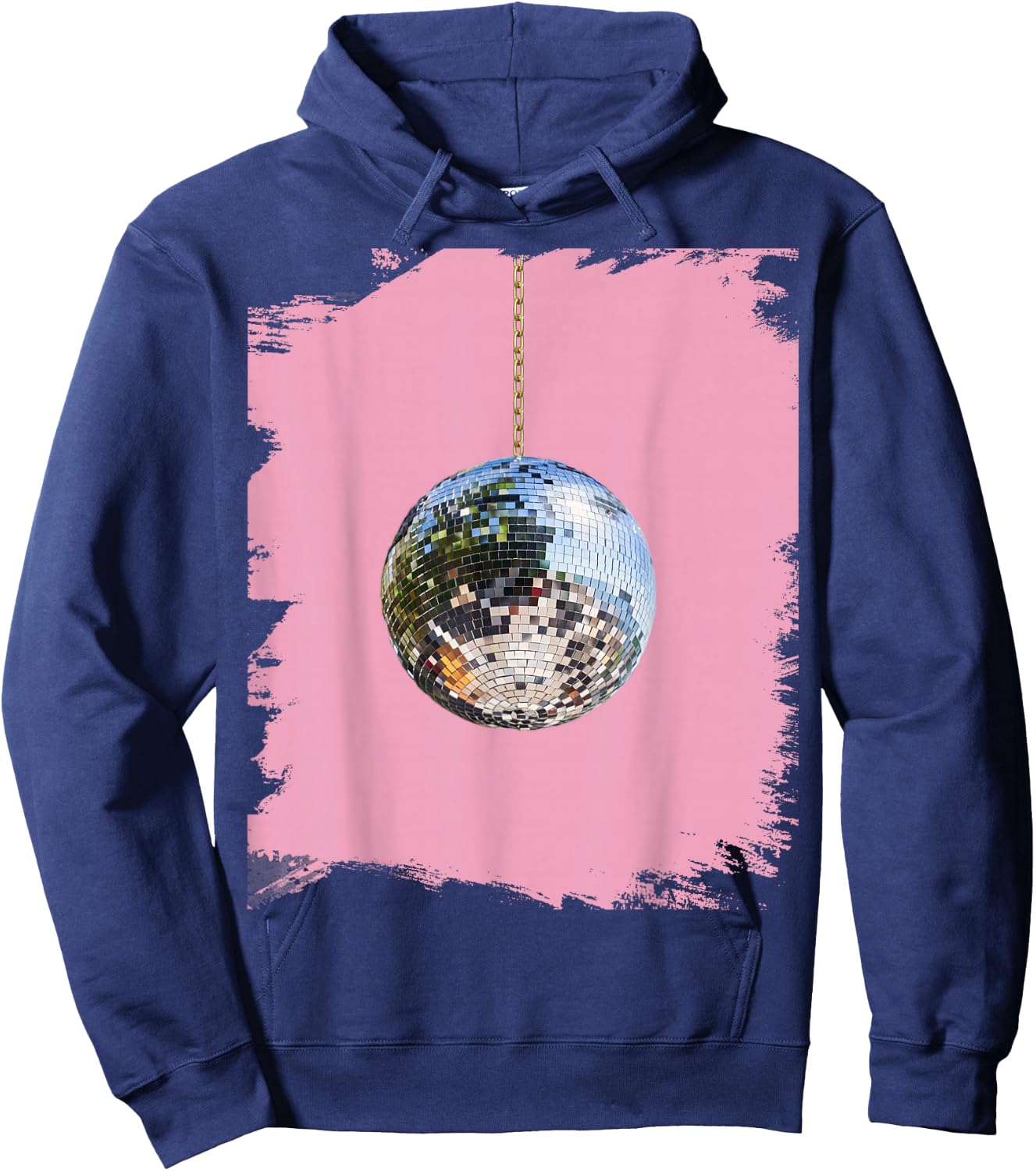 Pink Disco Ball Club Retro Cute Hoodie - Hoodie | Navy