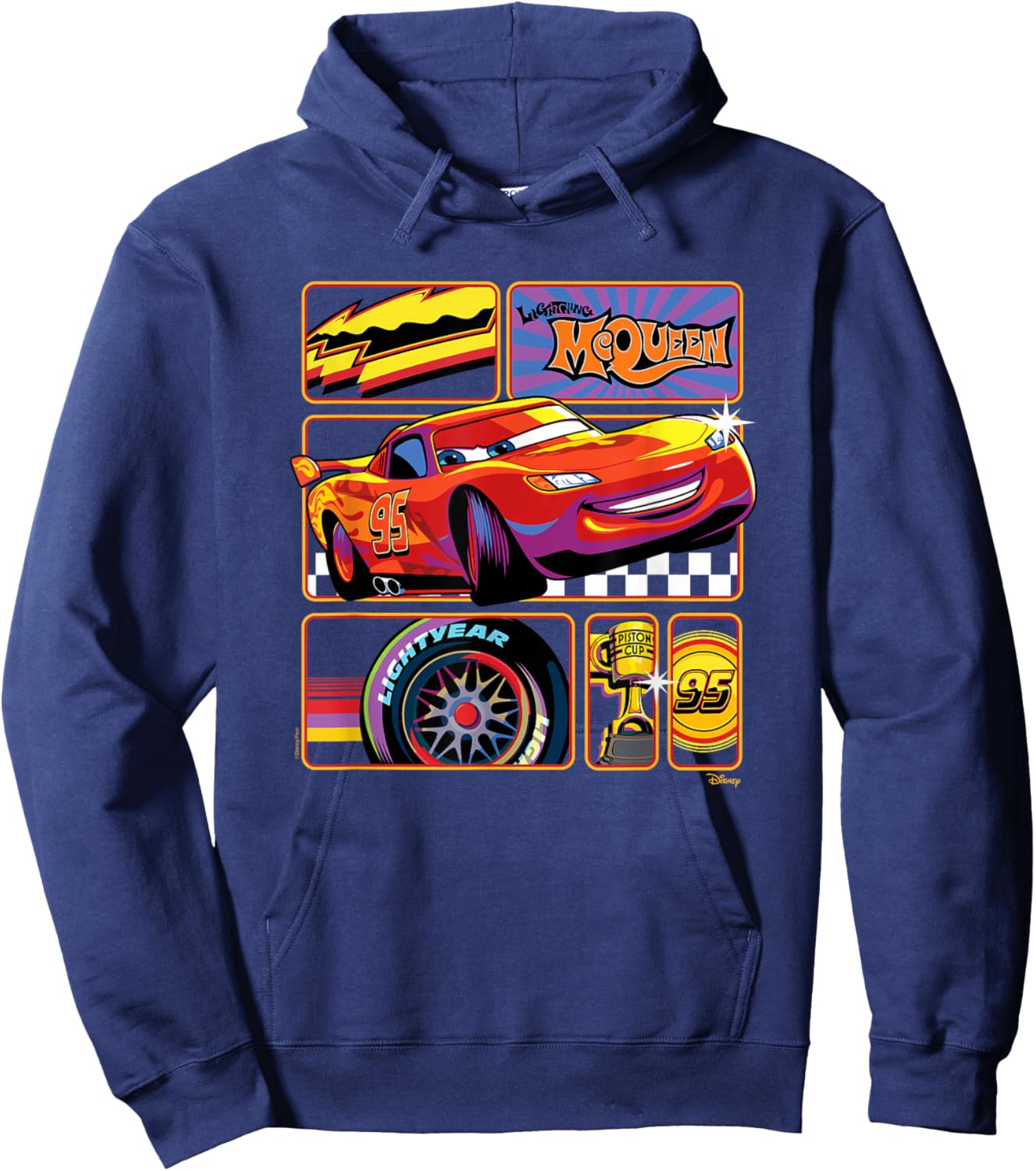 Cars - Lightning McQueen Grid Hoodie - Hoodie | Navy