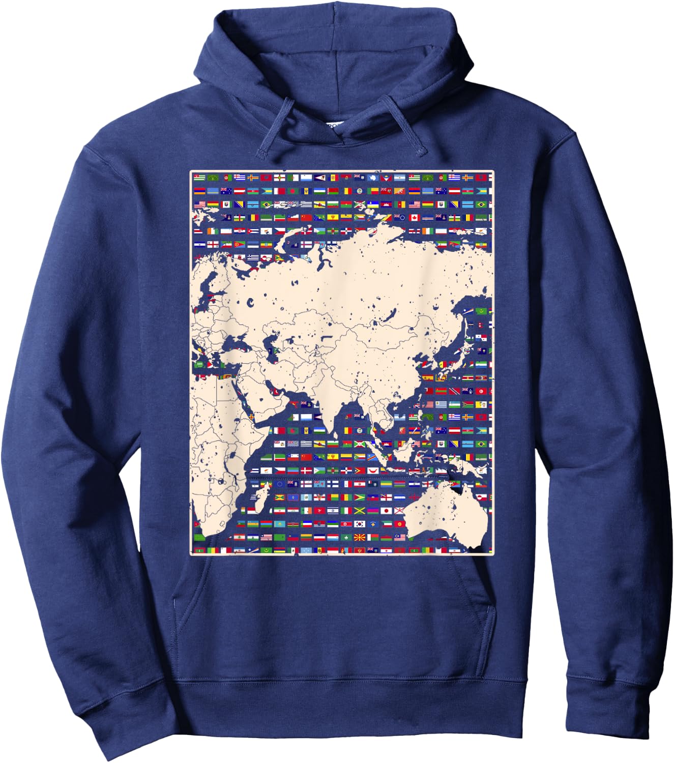 Country Flag Travelling World Map World Flags Hoodie - Hoodie | Navy
