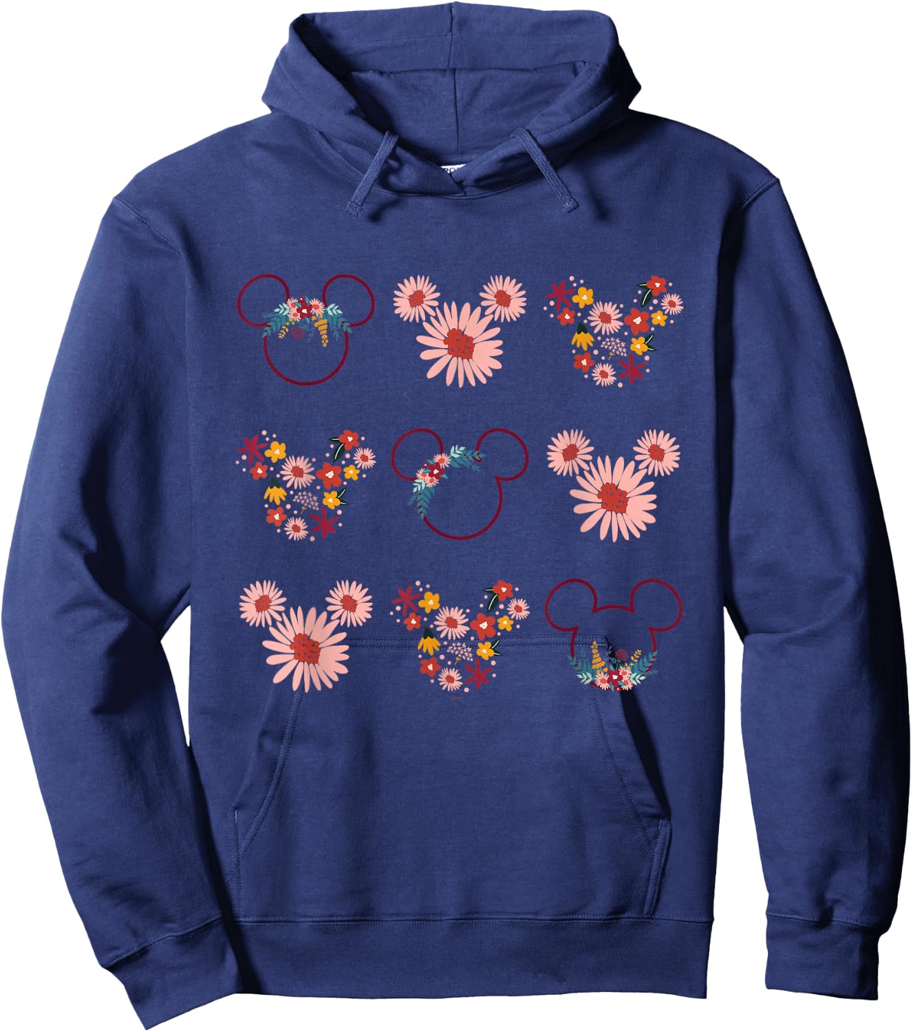 Disney Mickey Mouse Flowers and Daisy Print Hoodie - Hoodie | Navy