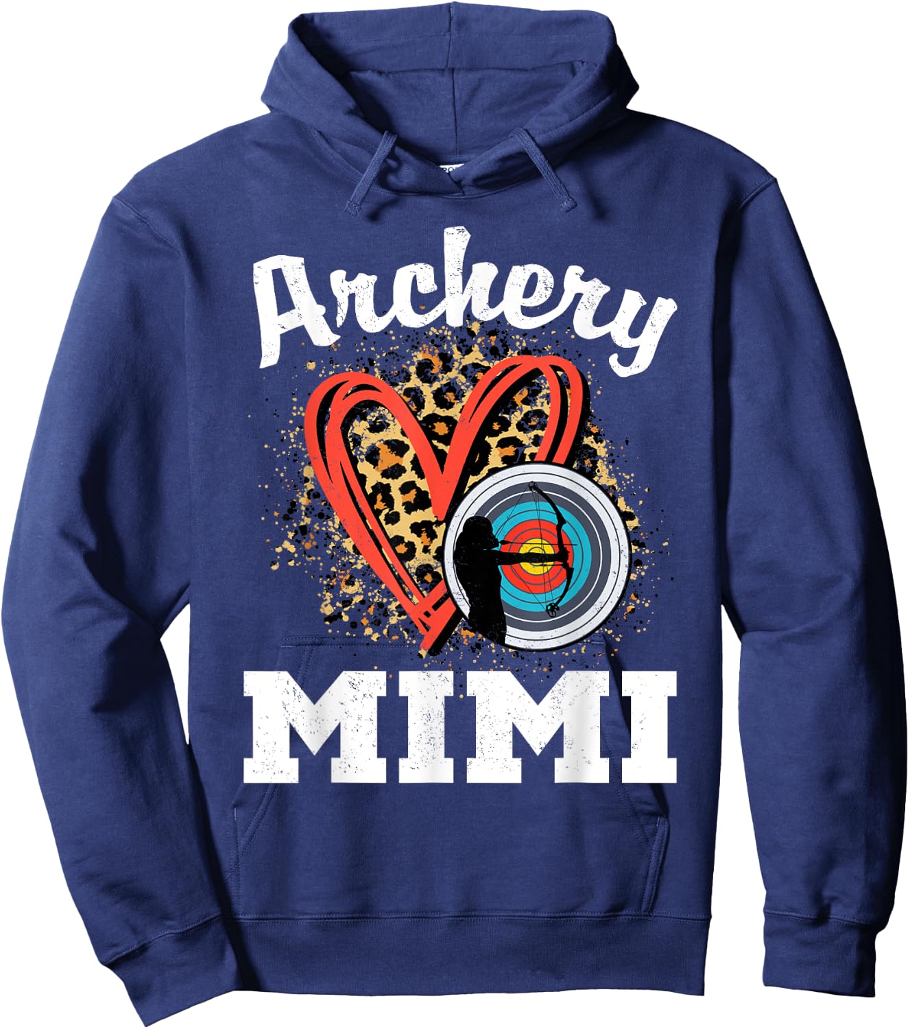 Archery Mimi Leopard Heart Grandma Hoodie - Hoodie | Navy