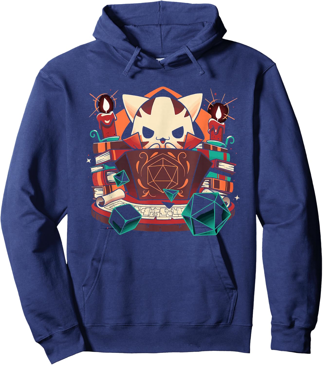 Dungeon and cats Tabletop Gaming Role Player Hoodie - Hoodie | Navy