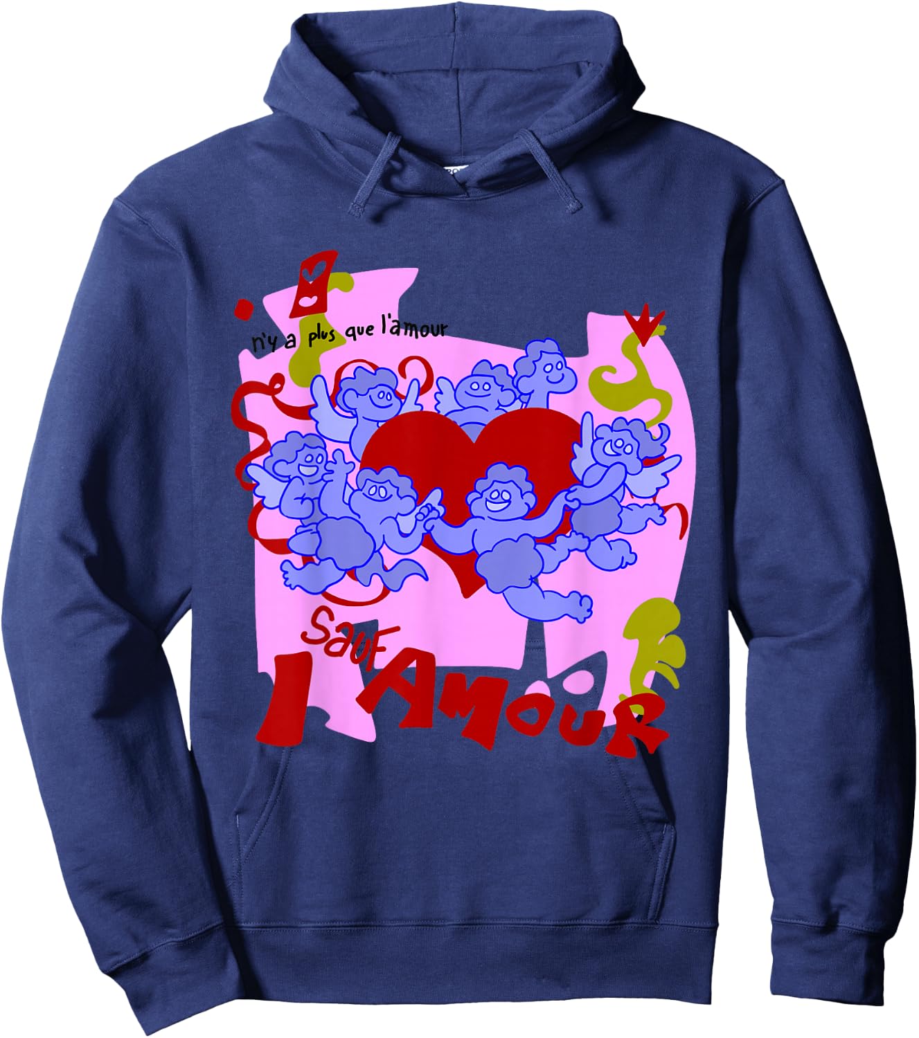 Retro 1980s Beat It Amour Cartoon Version Hoodie - Hoodie | Navy