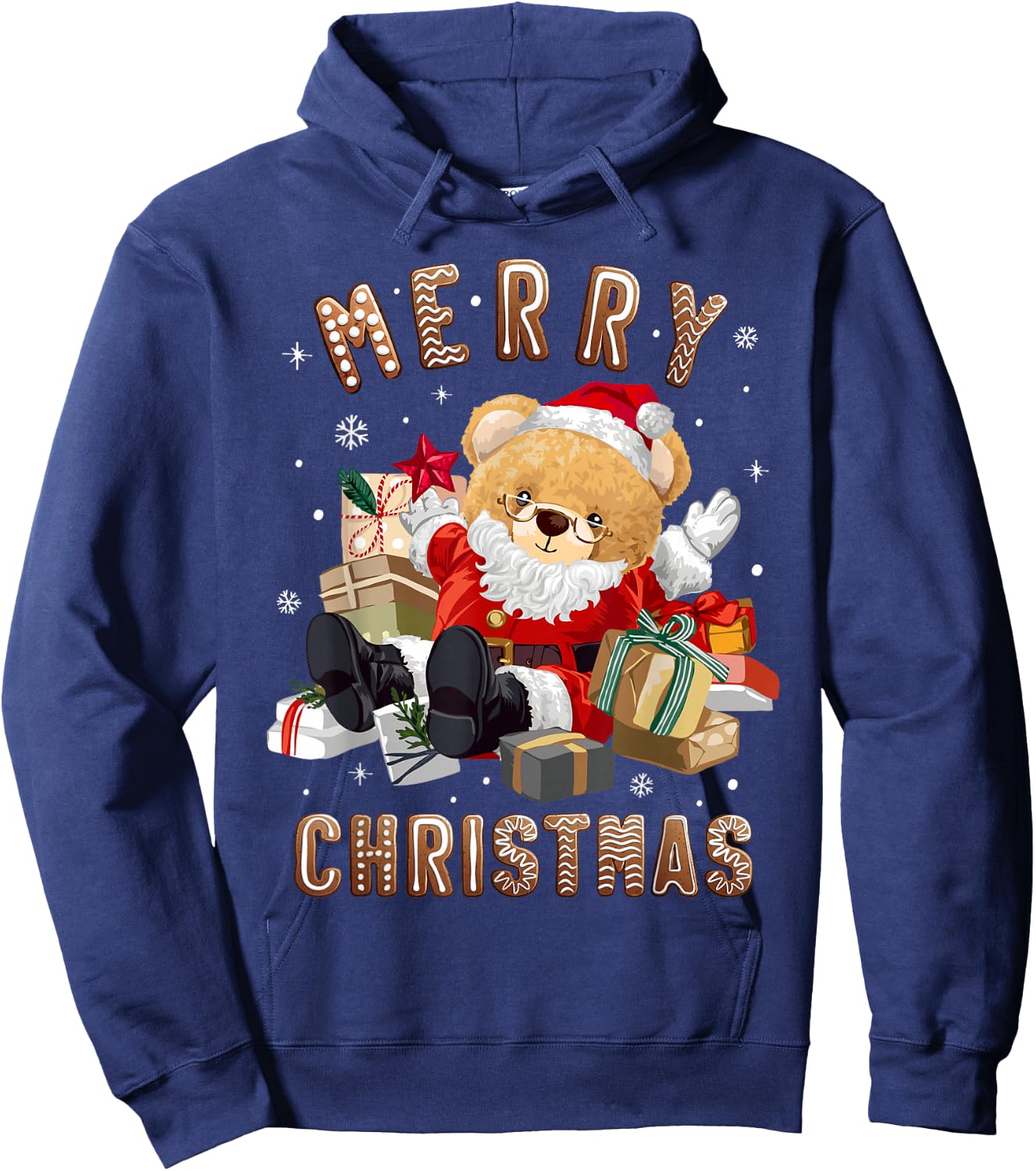 Cute Christmas teddy bear Santa Claus Hoodie - Hoodie | Navy