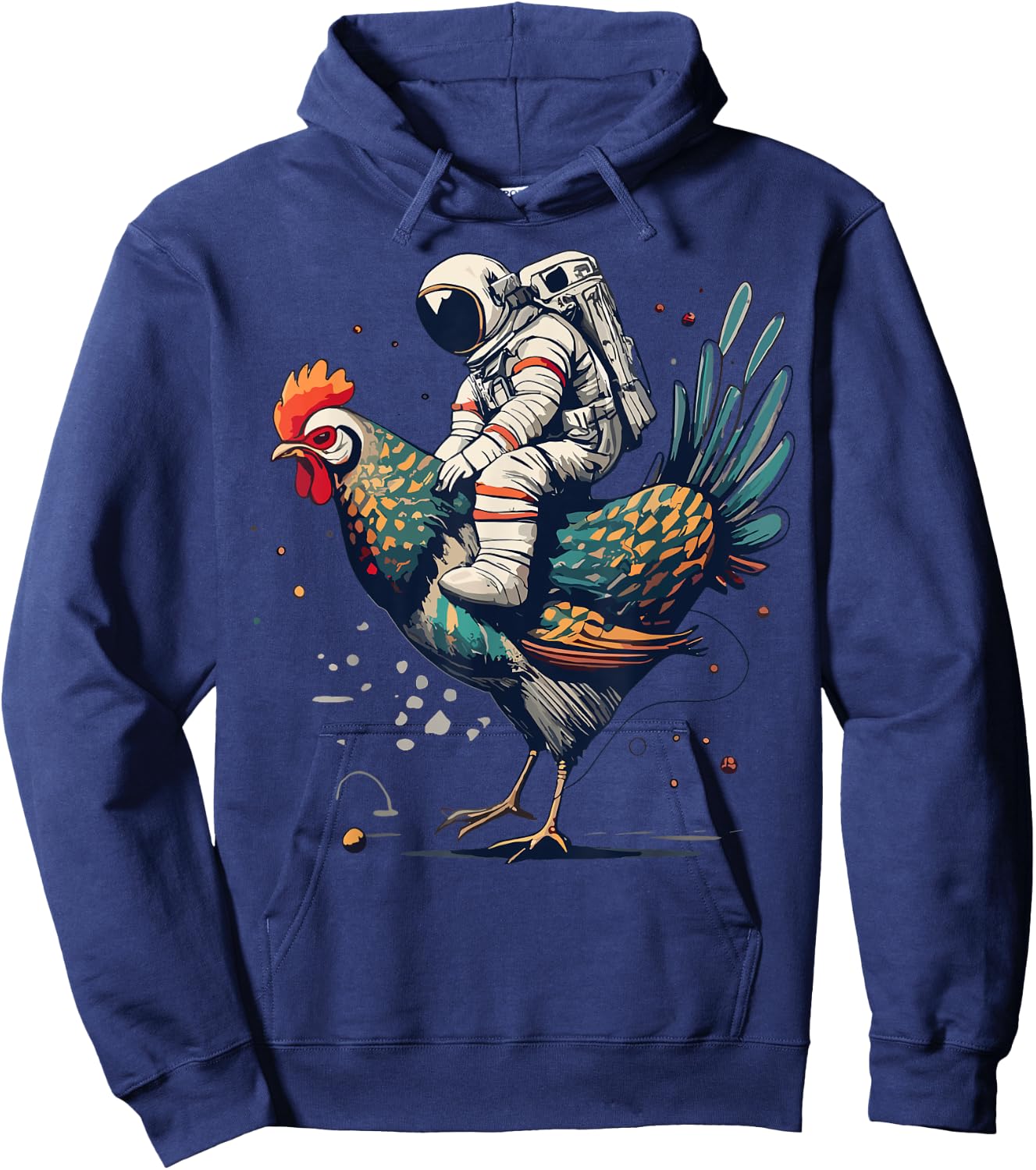Astronaut on a chicken in space Hoodie - Hoodie | Navy