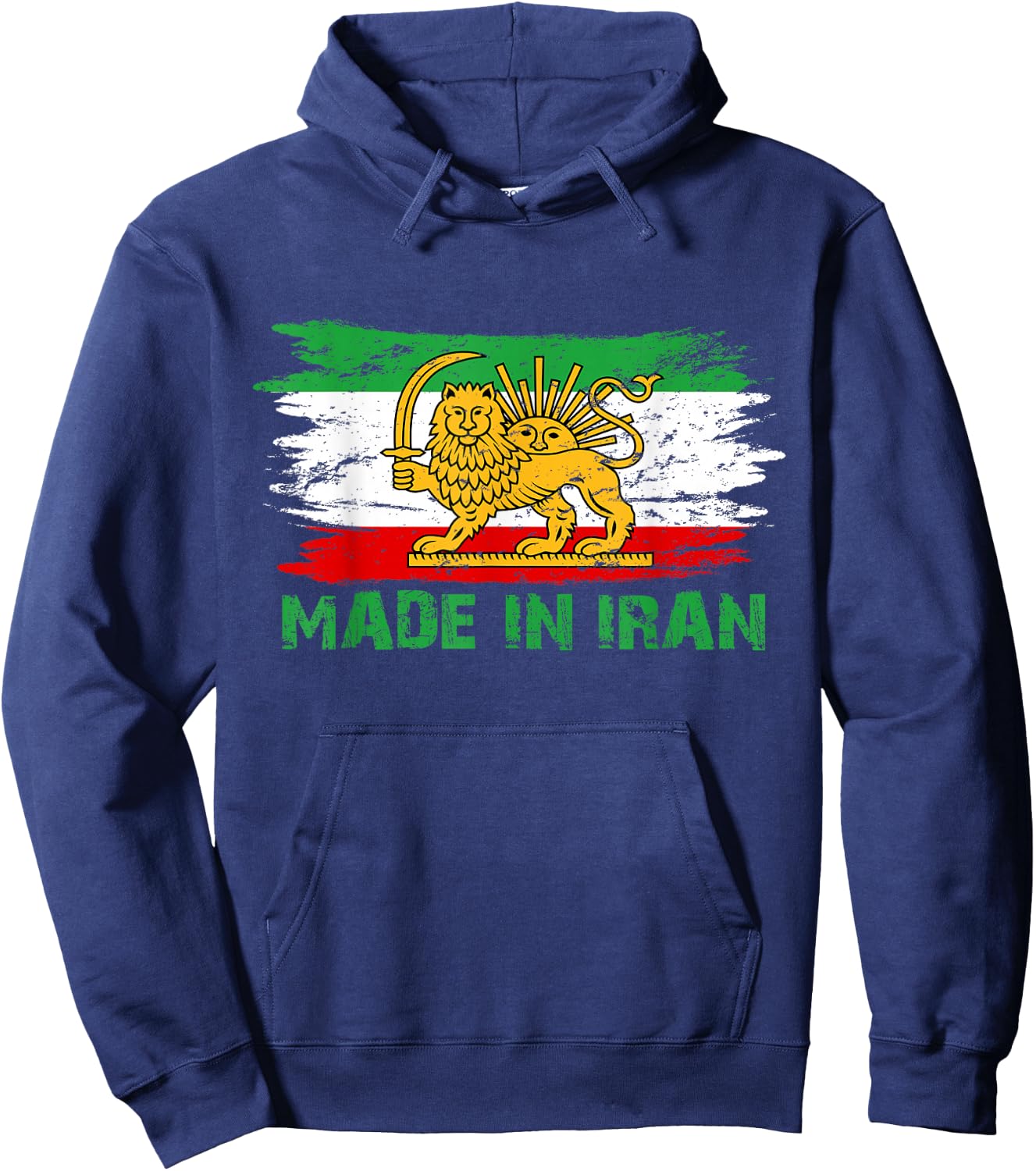 Iran and Iranian Flag Lion Persian Hoodie - Hoodie | Navy