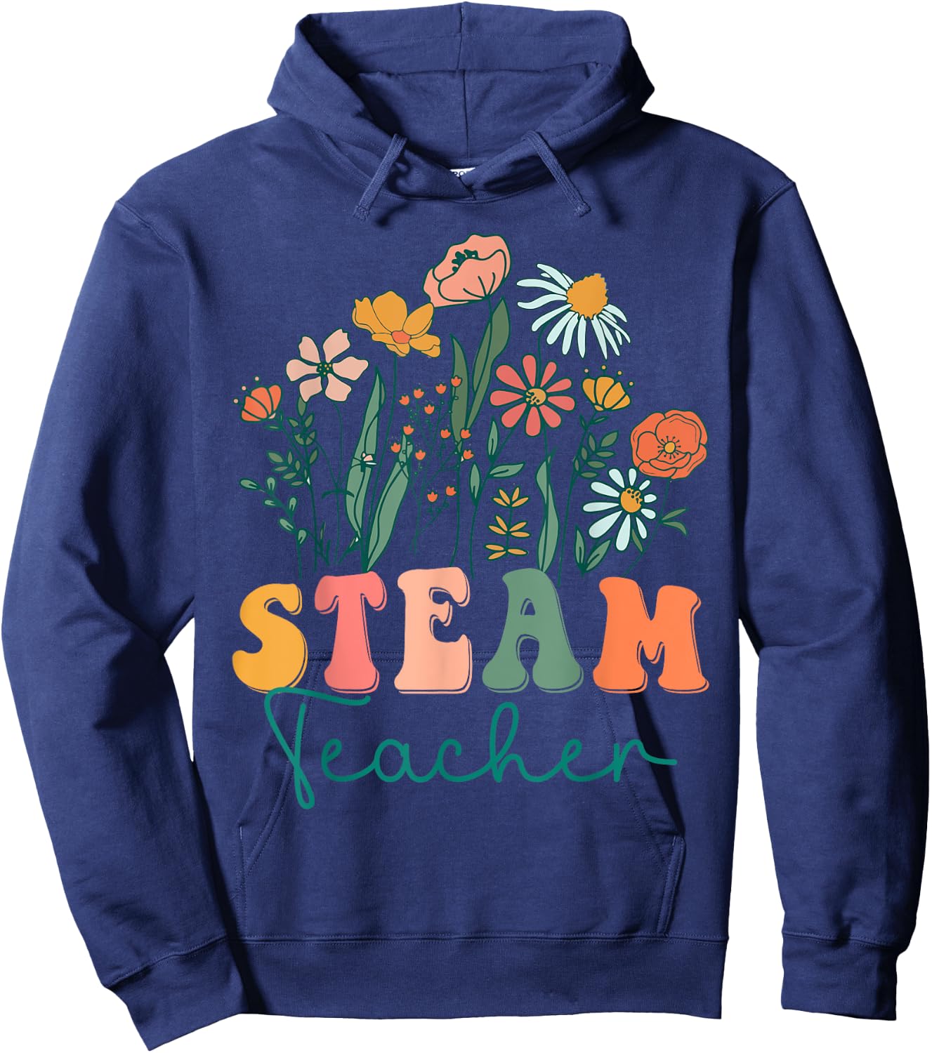 Groovy Wildflower Steam Teacher Women Hoodie - Hoodie | Navy