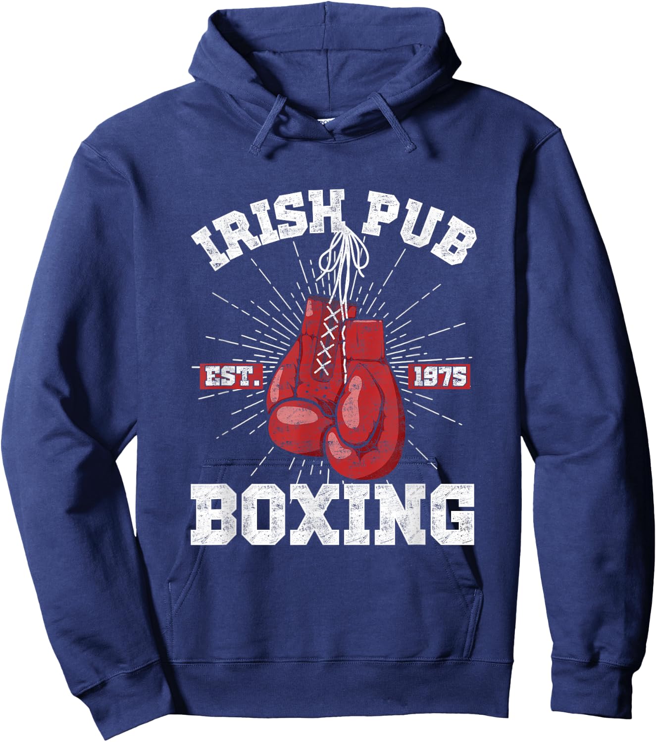 Vintage Irish Pub Est 1975 Boxing Day Hoodie - Hoodie | Navy