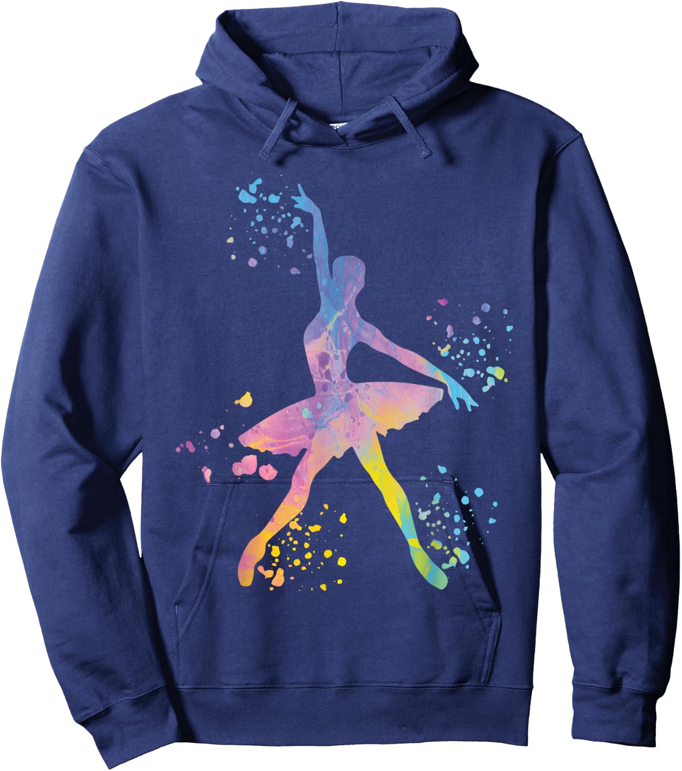 Ballet Dancer Colorsplash Woman Ballerina Hoodie - Hoodie | Navy