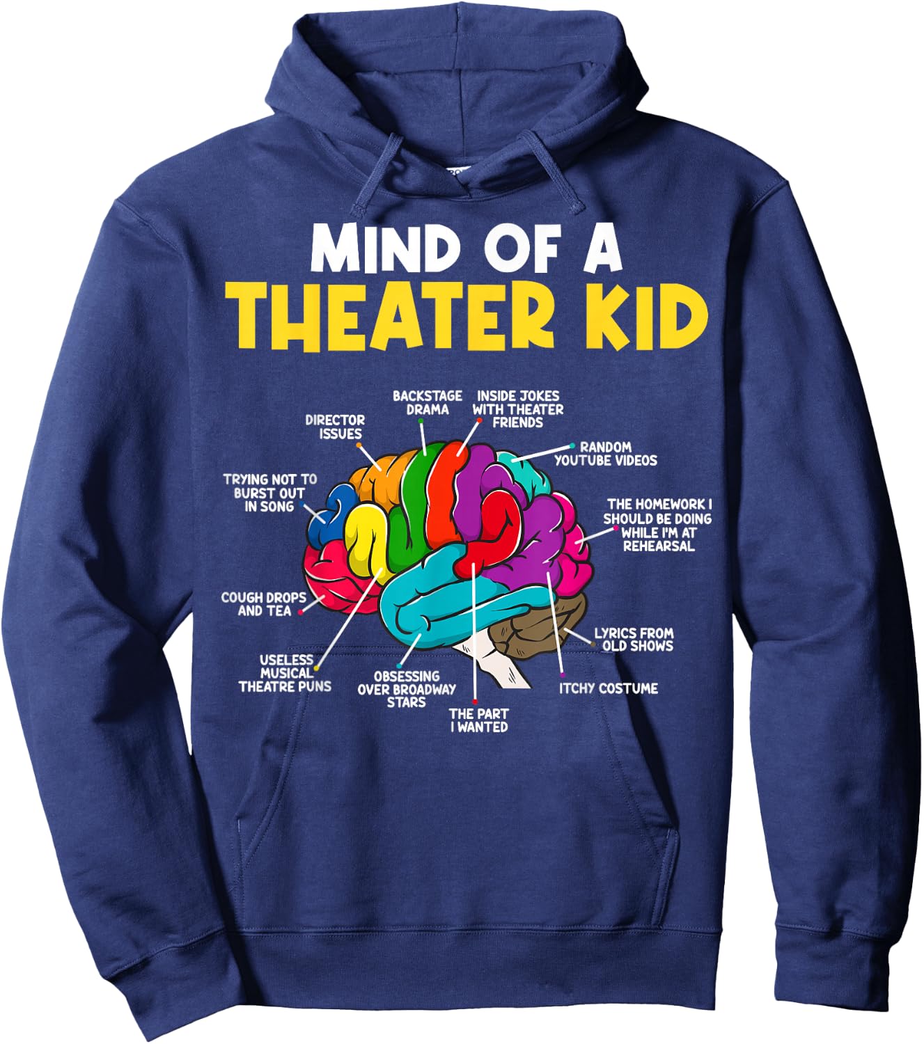 Mind of a Theater Kid Hoodie - Hoodie | Navy