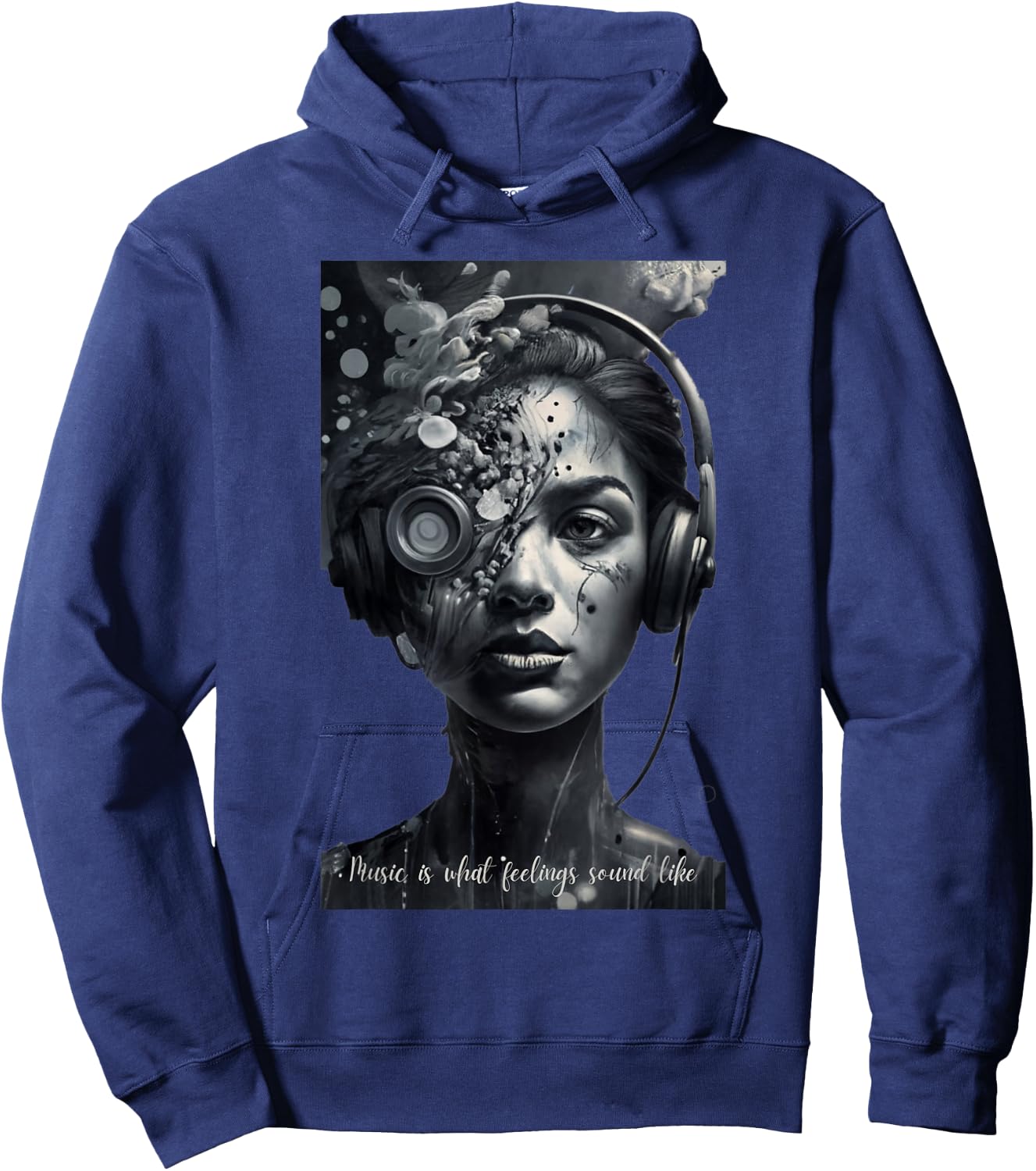 Music Is What Feelings Sound Like Hoodie - Hoodie | Navy