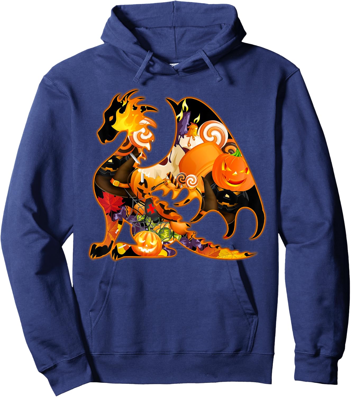 Dragon Halloween Costume Dragon Pumpkin Fall Hoodie - Hoodie | Navy