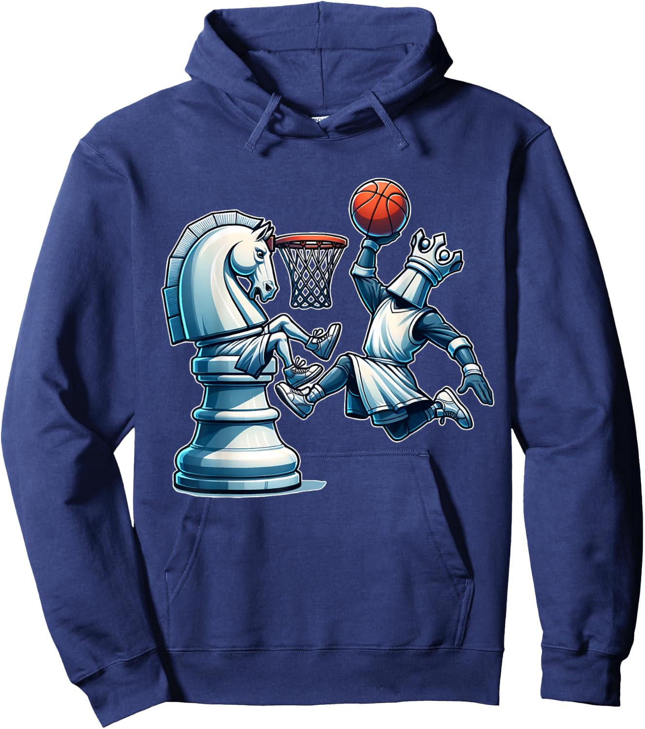 Elegant Chess Board King Basketball Game Hoodie - Hoodie | Navy