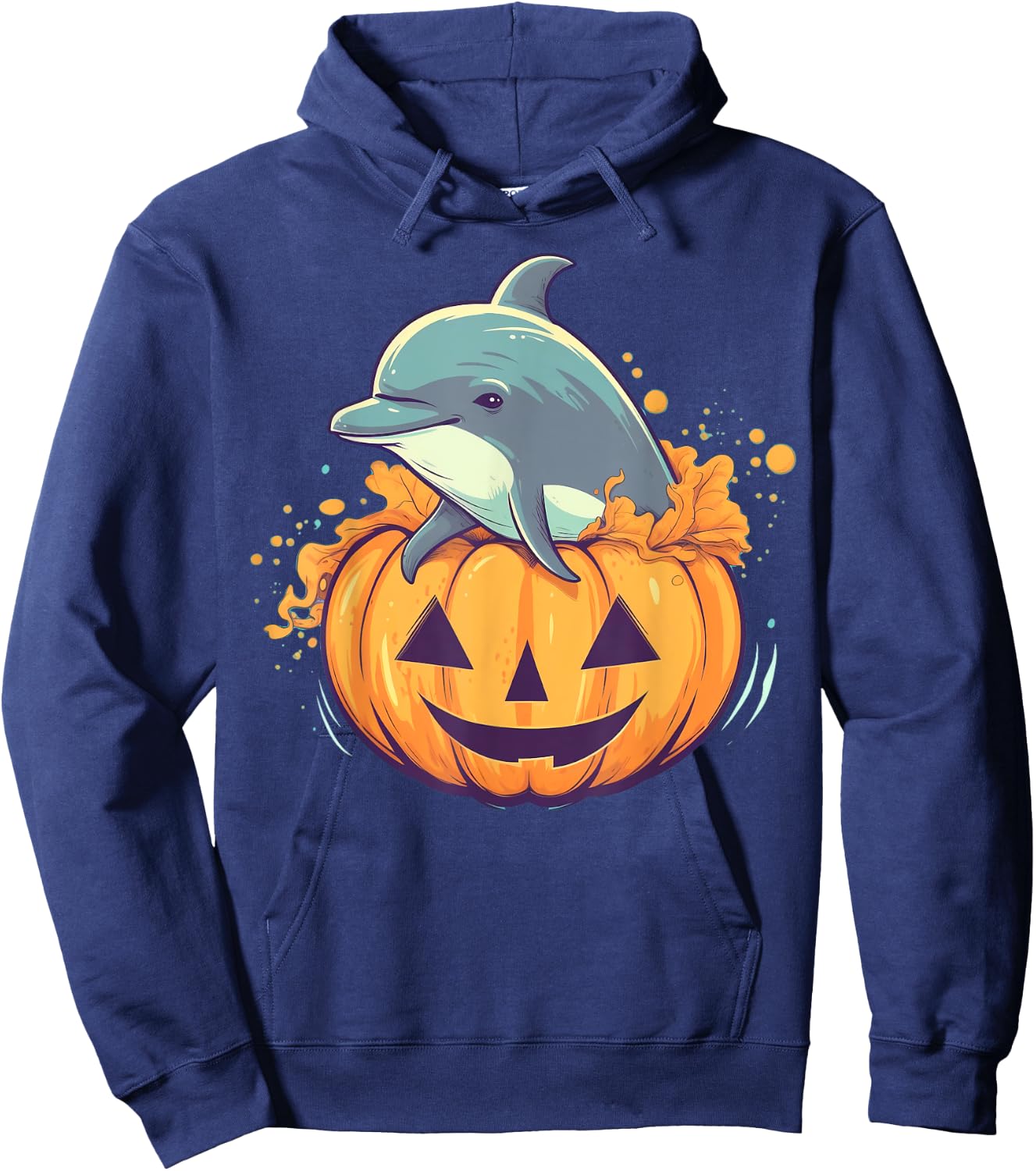 Pumpkin Dolphin costume on Dolphin Halloween Hoodie - Hoodie | Navy