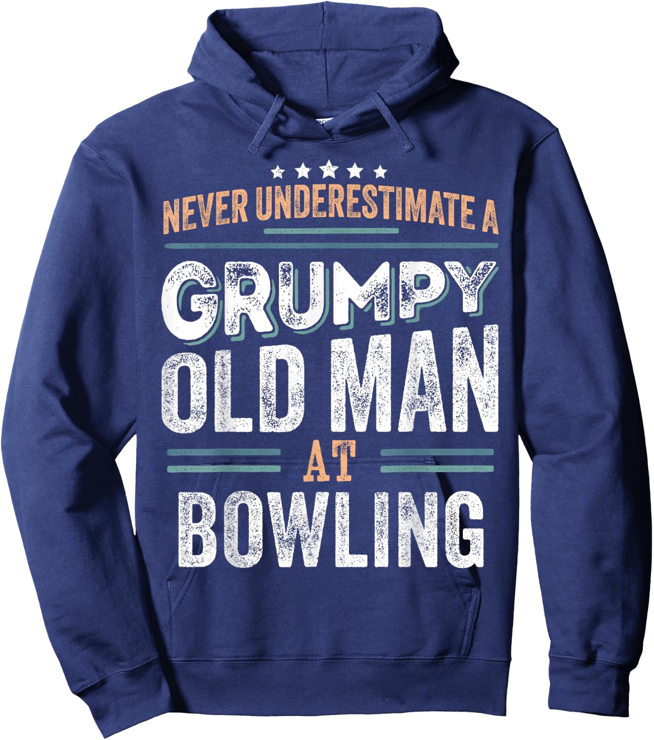 Grumpy Old Man at Bowling Funny Dad Gifts Hoodie - Hoodie | Navy