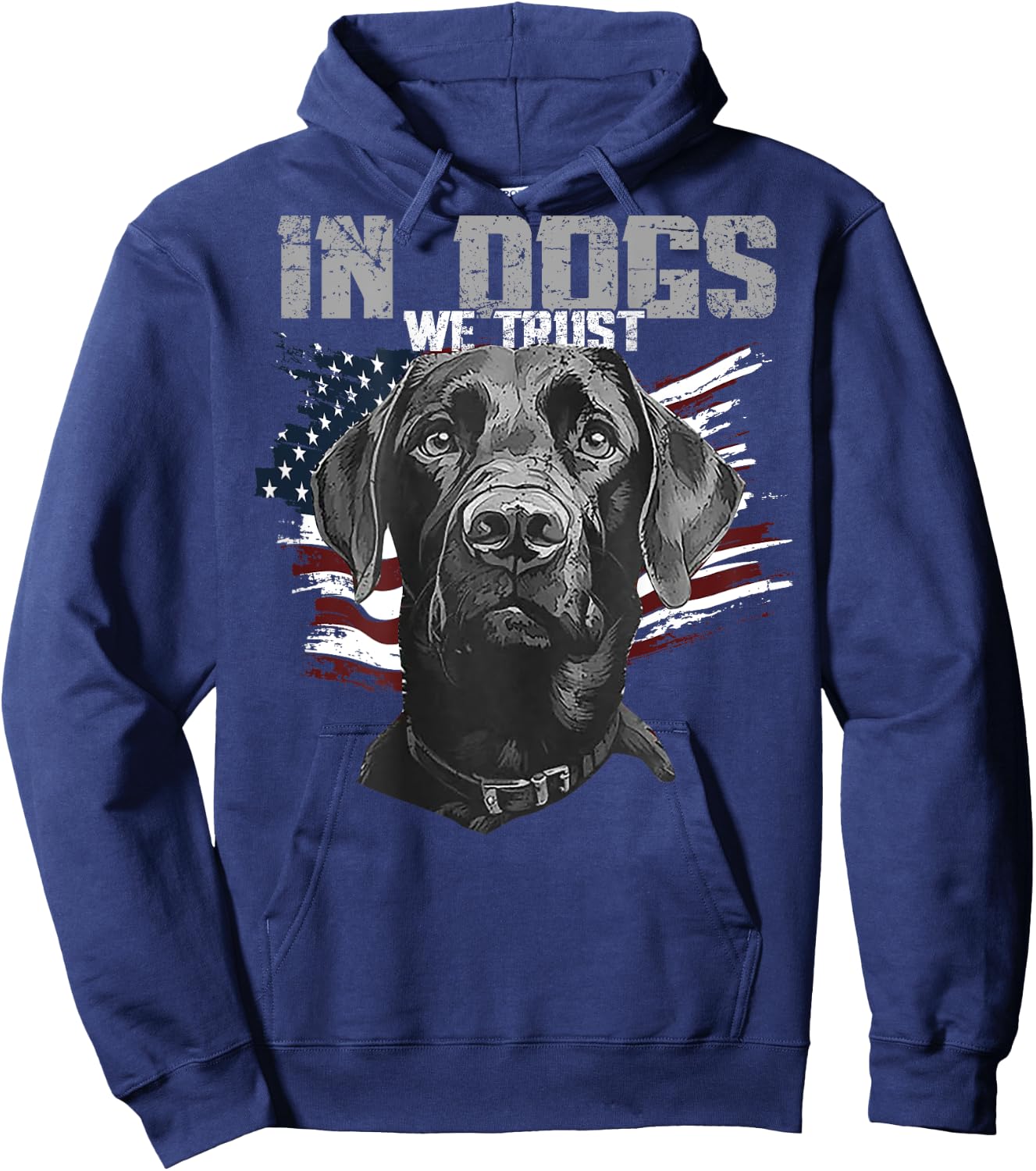 Black Lab In Dogs We Trust (on back) Hoodie - Hoodie | Navy