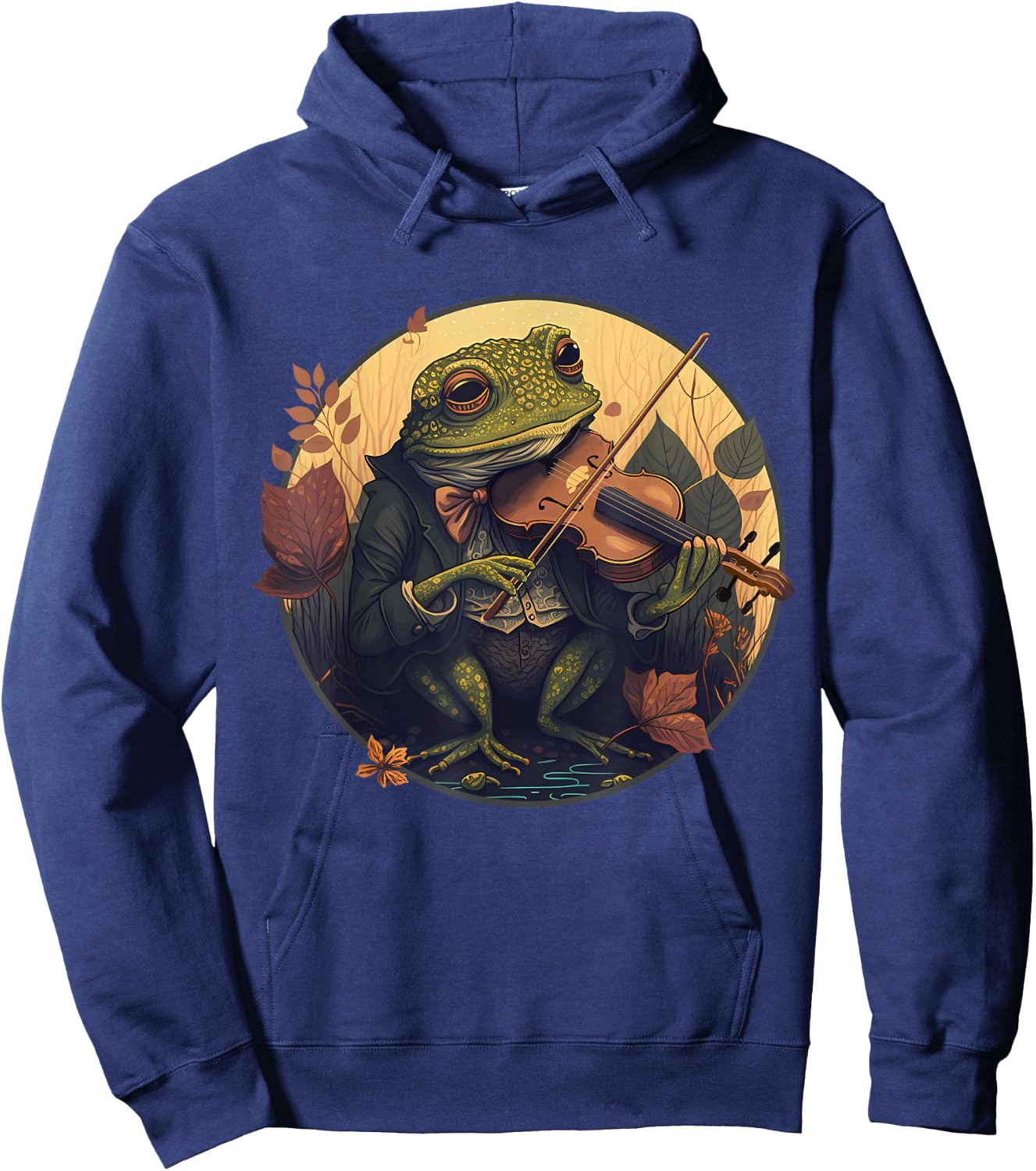 Frog Playing Fiddle Hoodie - Hoodie | Navy