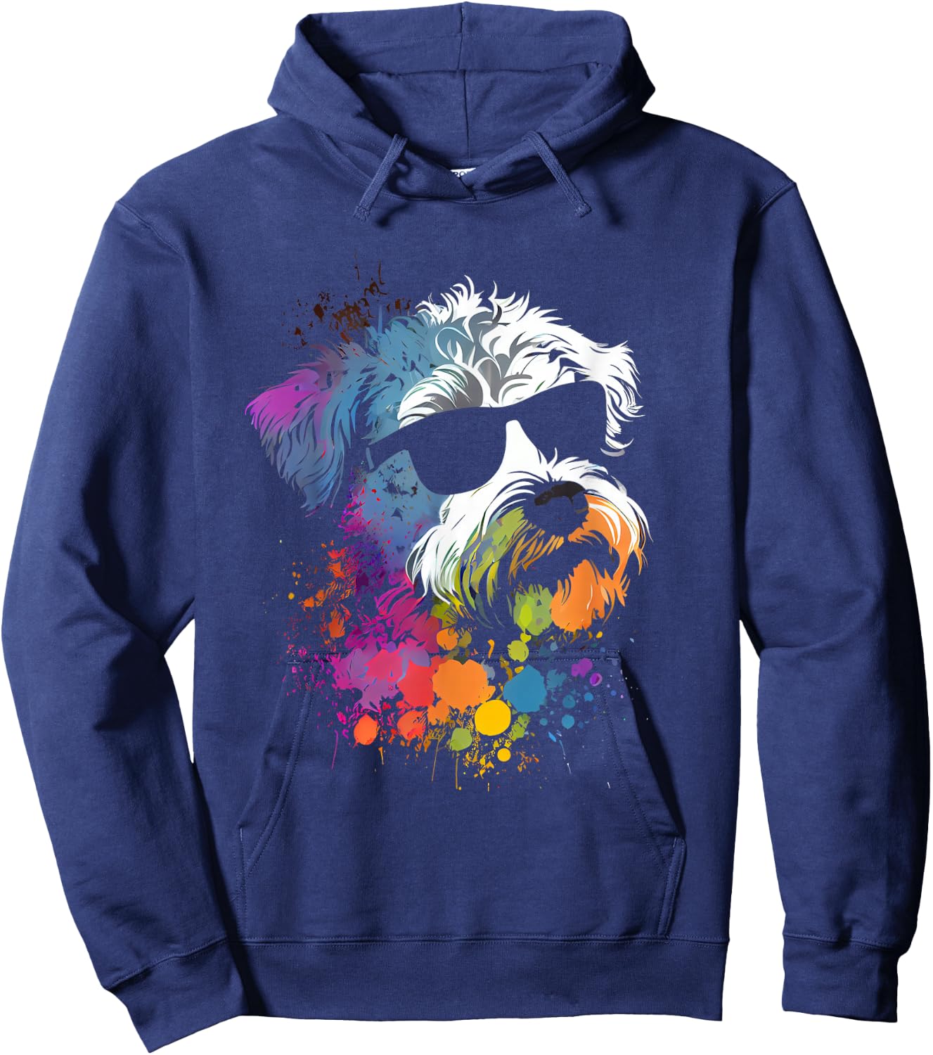 Schnoodle walking dog fans schnauzer dog Hoodie - Hoodie | Navy