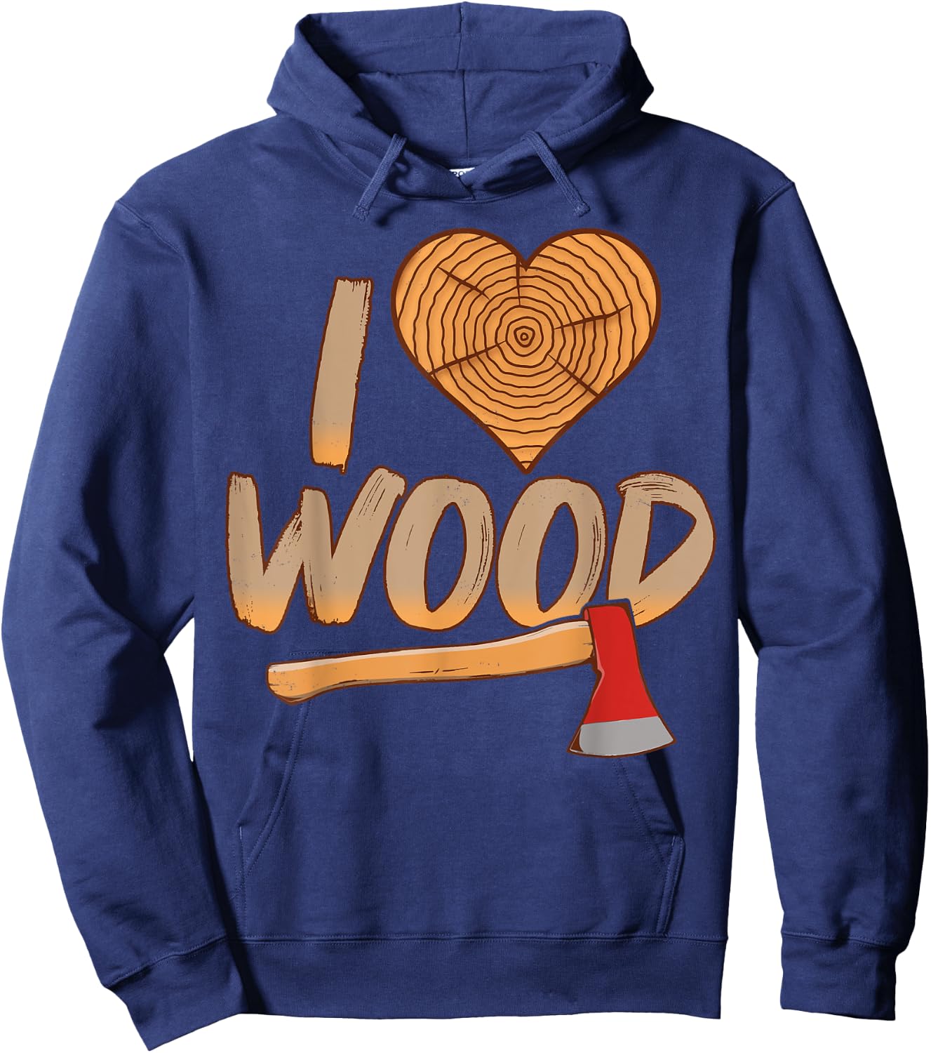 I Heart Wood Shirt Wood Worker Lumberjack Gift Hoodie - Hoodie | Navy